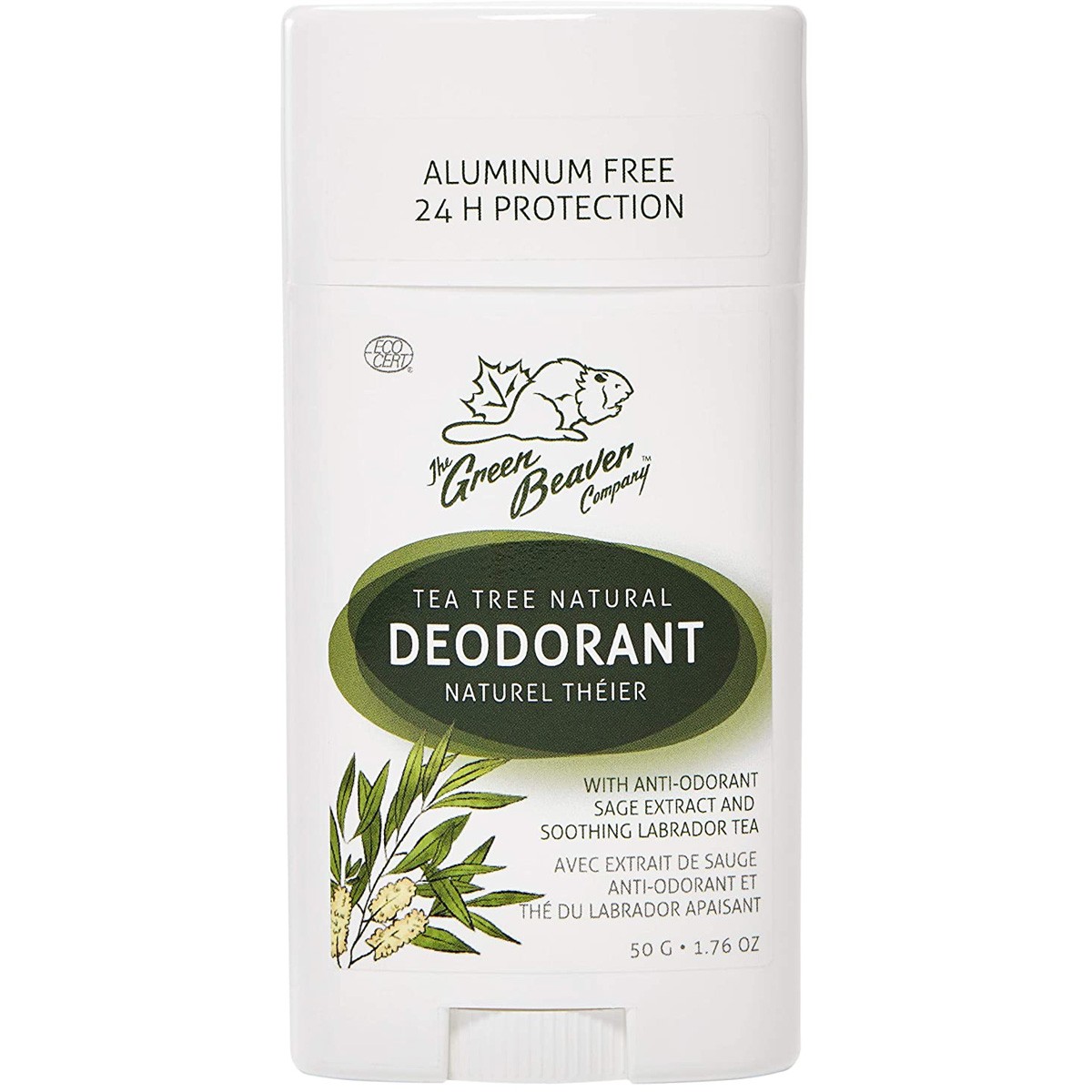 Tea Tree Natural Deodorant Stick By The Green Beaver 1.76 Oz 1 Pack