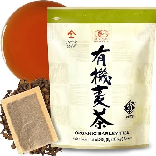 Caffeine-Free Organic Barley Tea Bags – 30 Large Vegan Mugicha, 100% Natural