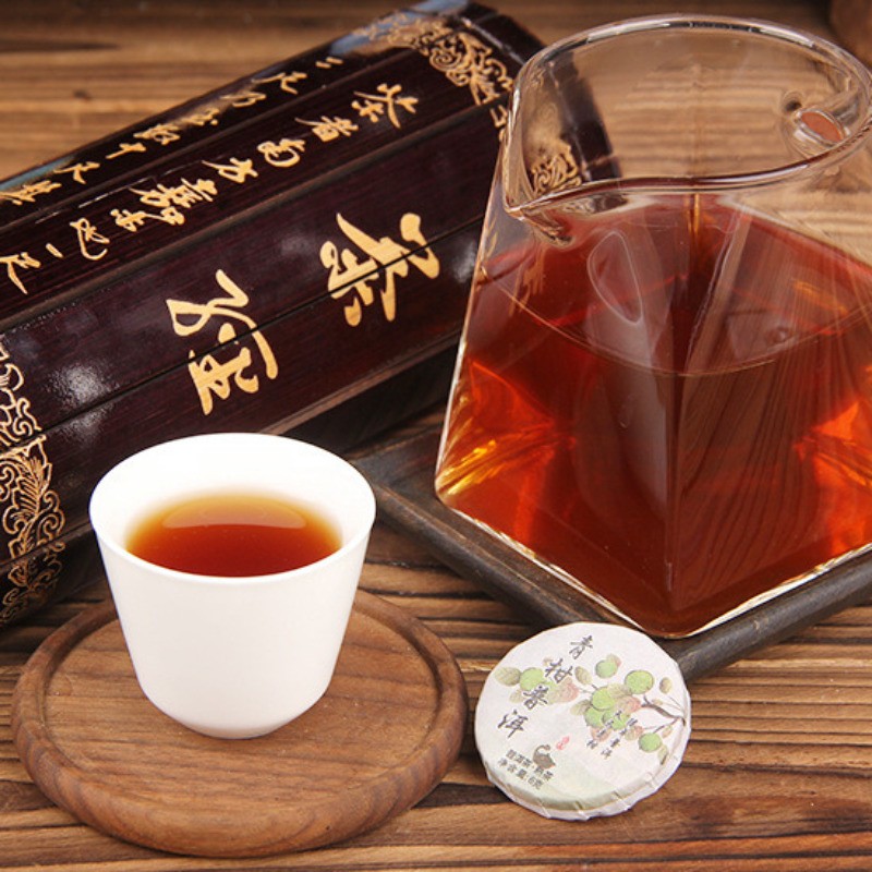 500g Premium Yunnan Green Tangerine Dried Tangerine Peel Pu’er Tea Ripe Tea Cake