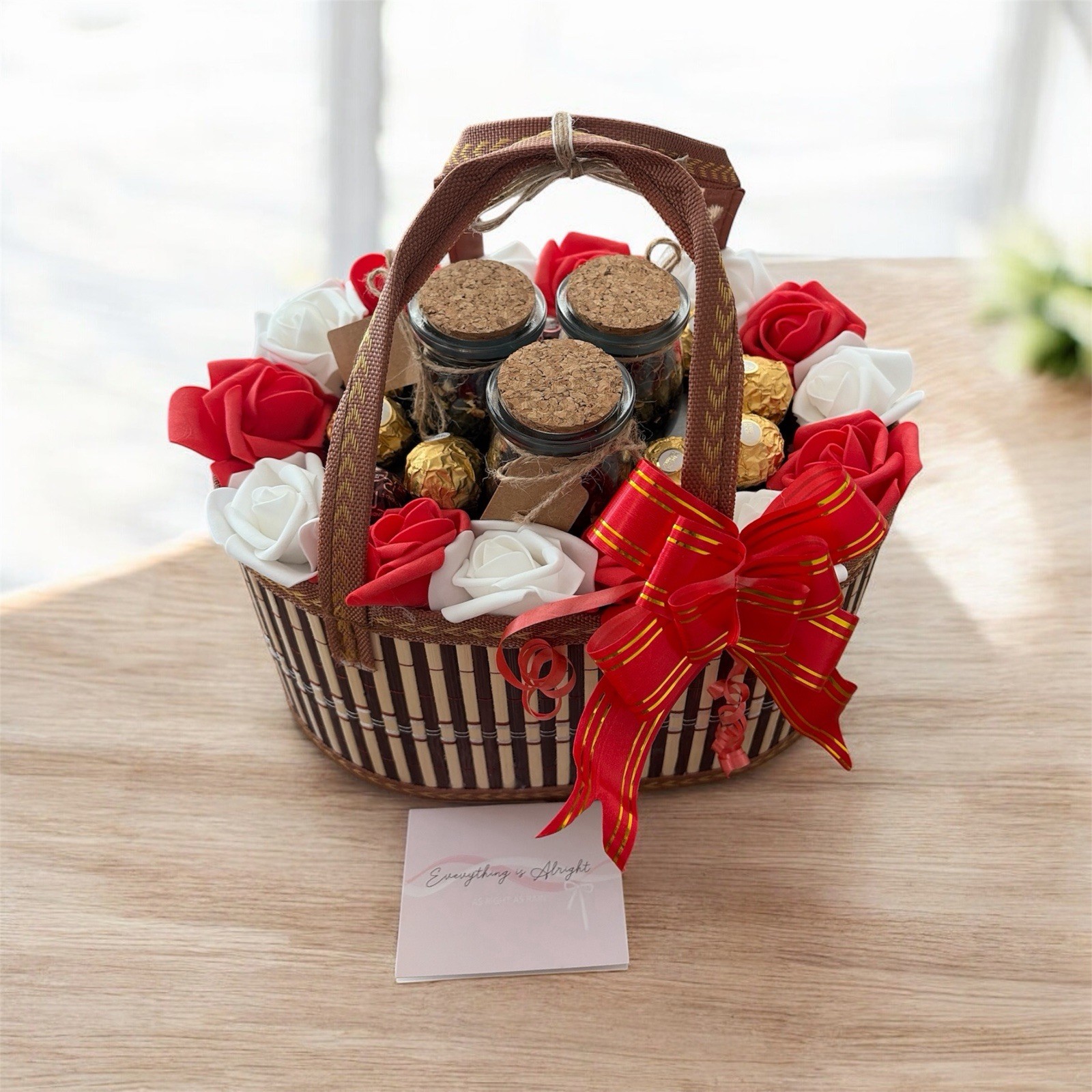 Handcrafted Bamboo Tea and Candy Gift Basket – Aromatic Teas, Chocolates