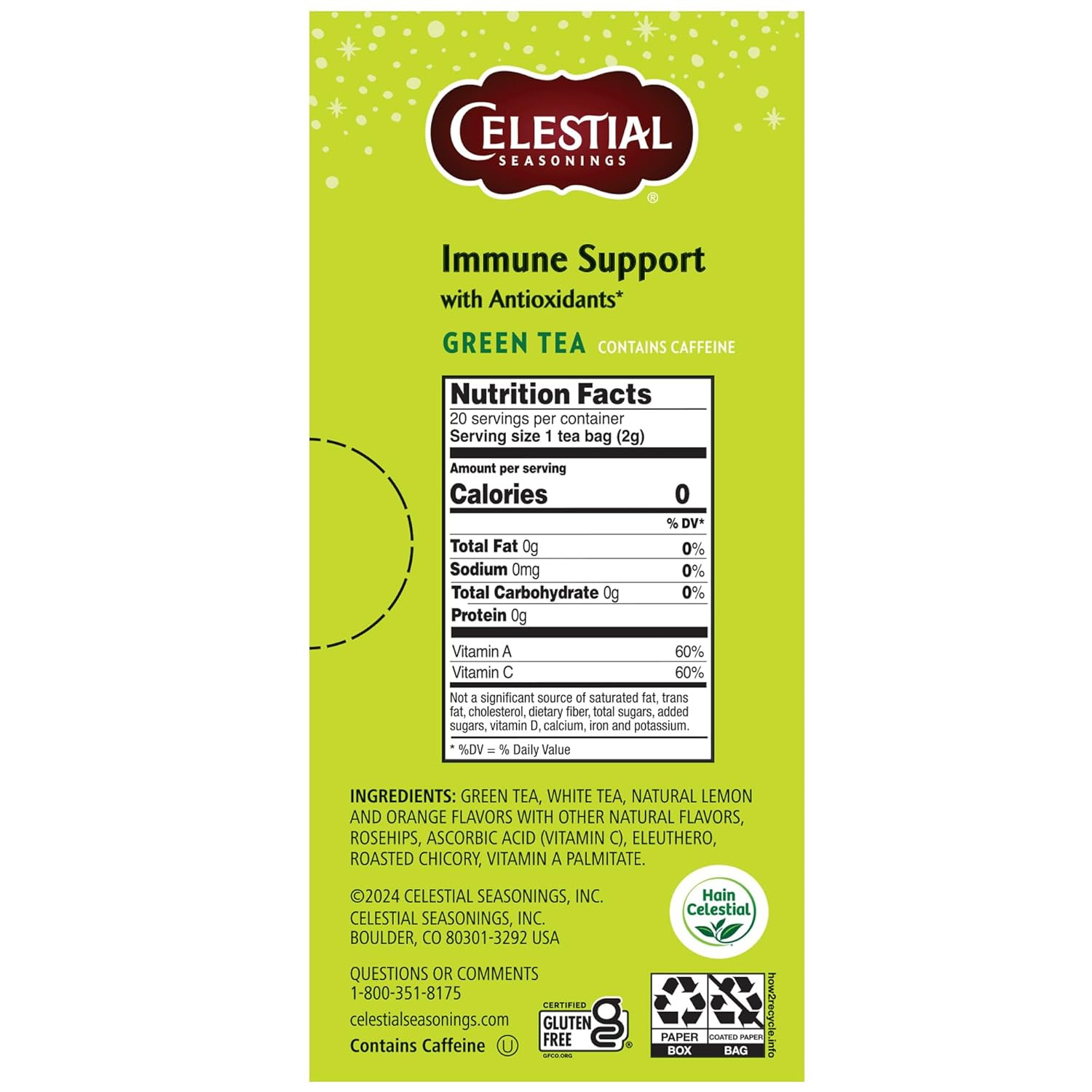 Immune Support Green Tea 20 Tea Bags