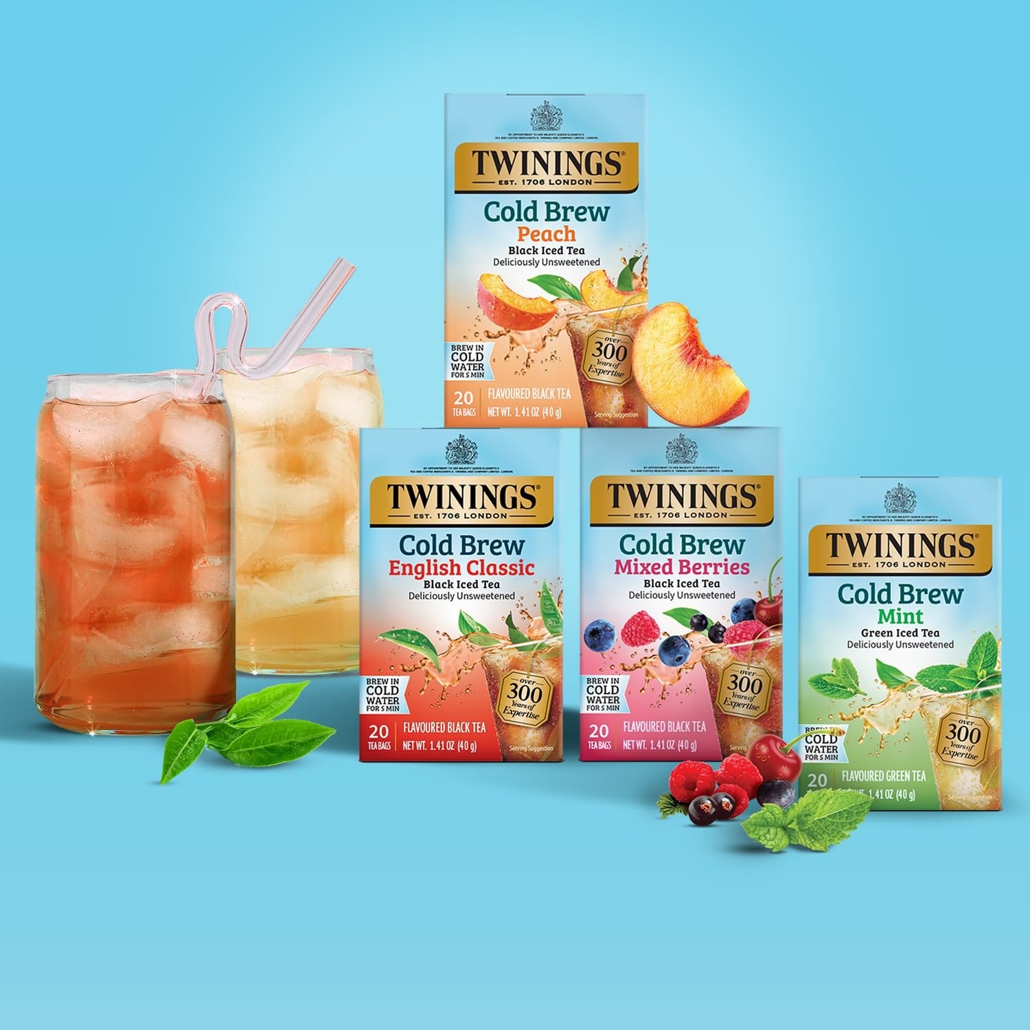 Mint Green Cold Brew Tea Bags – 20 Teabags, Dairy-Free & Keto-Friendly