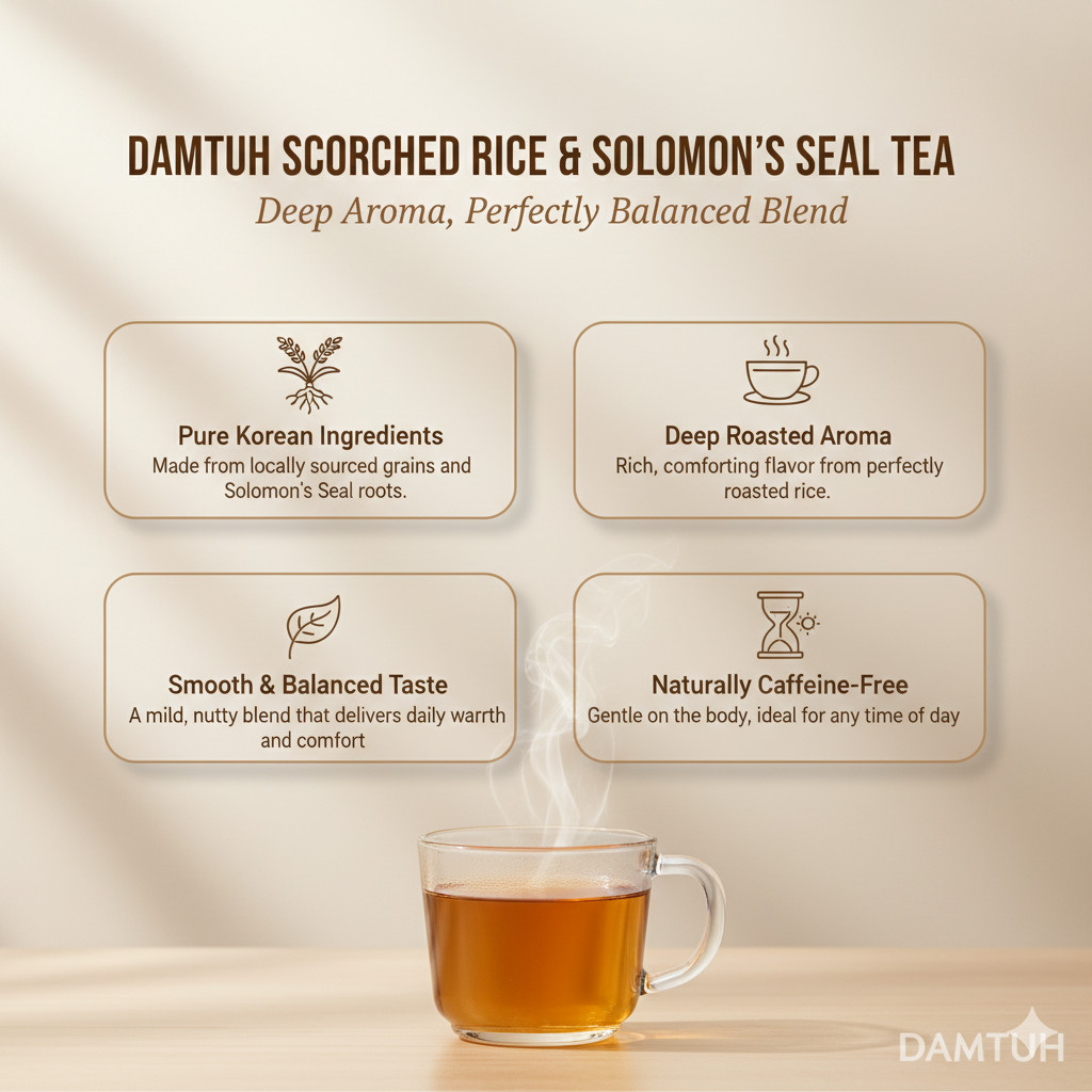 Damtuh Korean Roasted Rice & Solomon’s Seal Tea 누룽지 둥굴래차 Traditional Herbal Tea