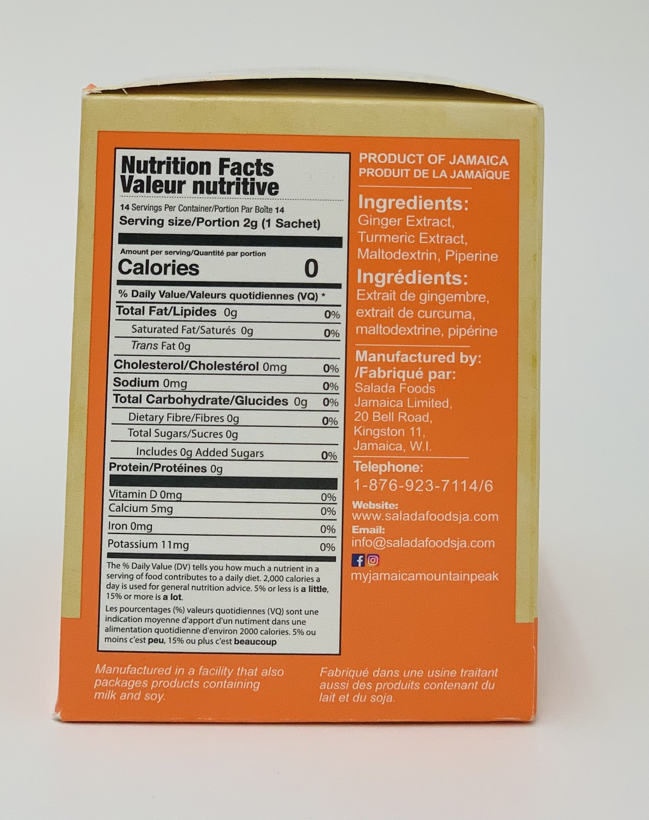 Jamaica Mountain Peak Ginger Turmeric Tea (Pack of 14 Sachets)