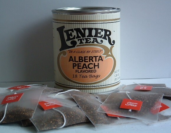 Lenier’s Alberta Peach Biodegradable Nylon Tea Bags 18 Count Reusable Tins