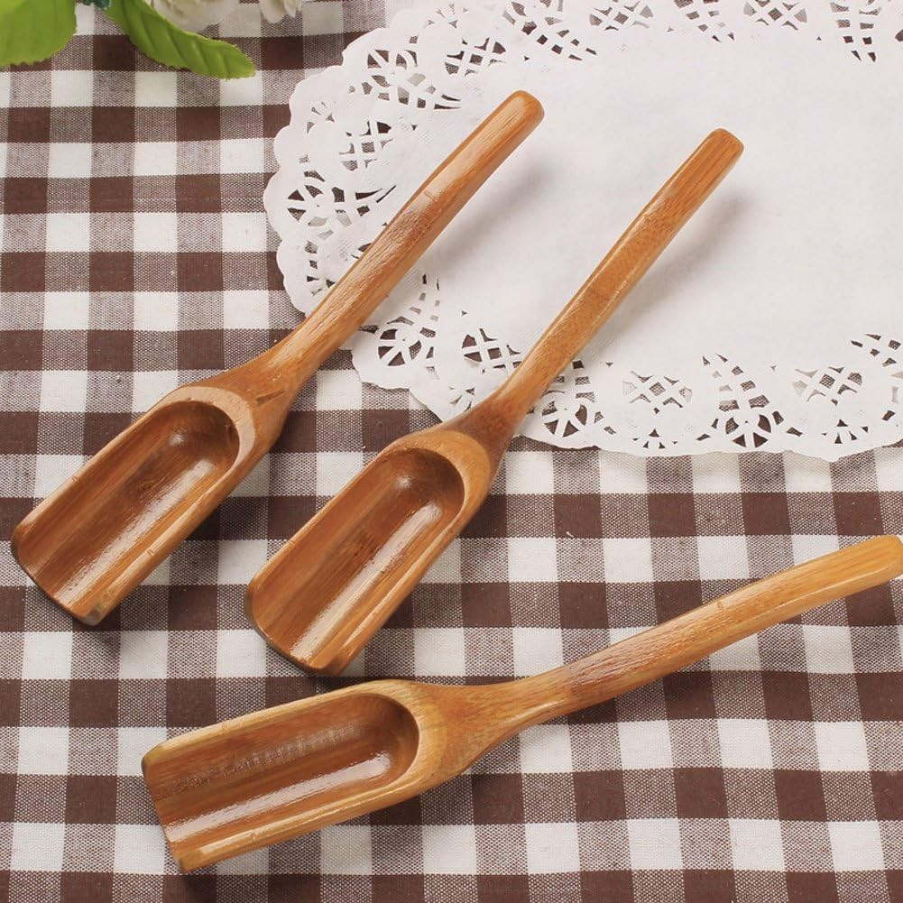 Tea Spoons Natural Bamboo Tea Spoon for Loose Tea ， 6Pcs Kung Fu Tea