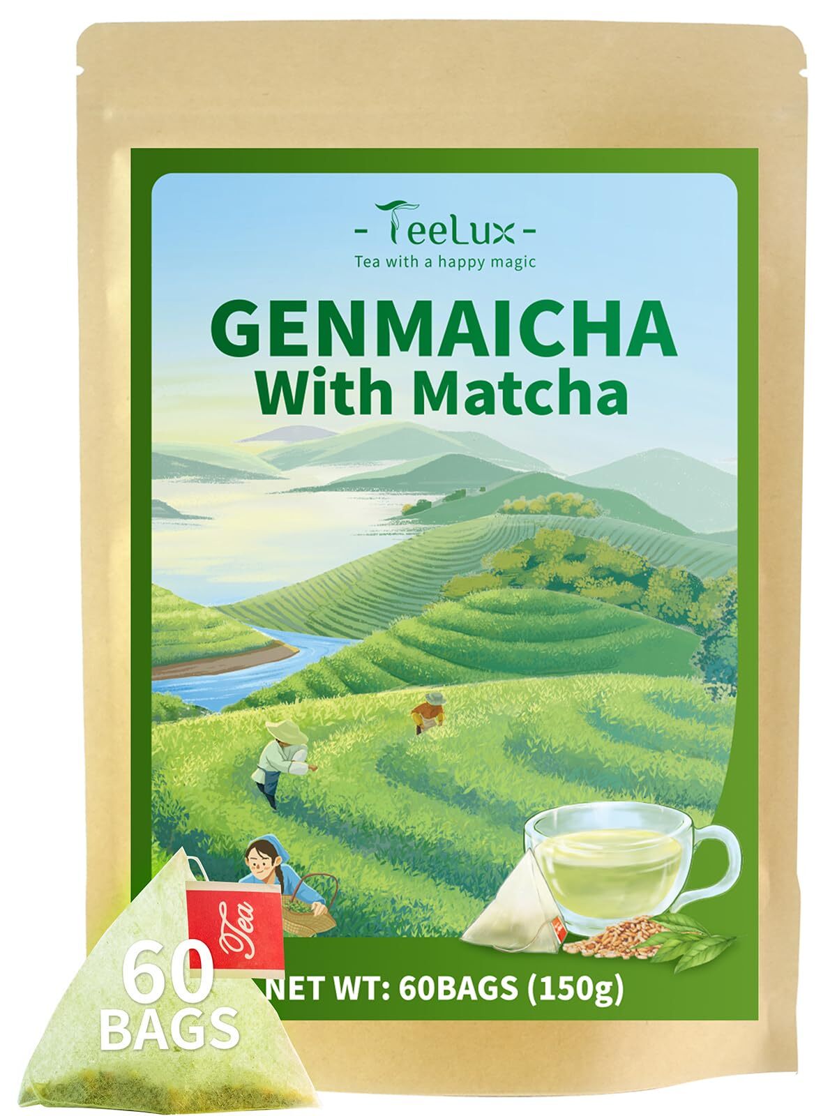 Genmaicha Tea Bags Genmai Cha with Sencha Green Tea Matcha and Roasted Brown …