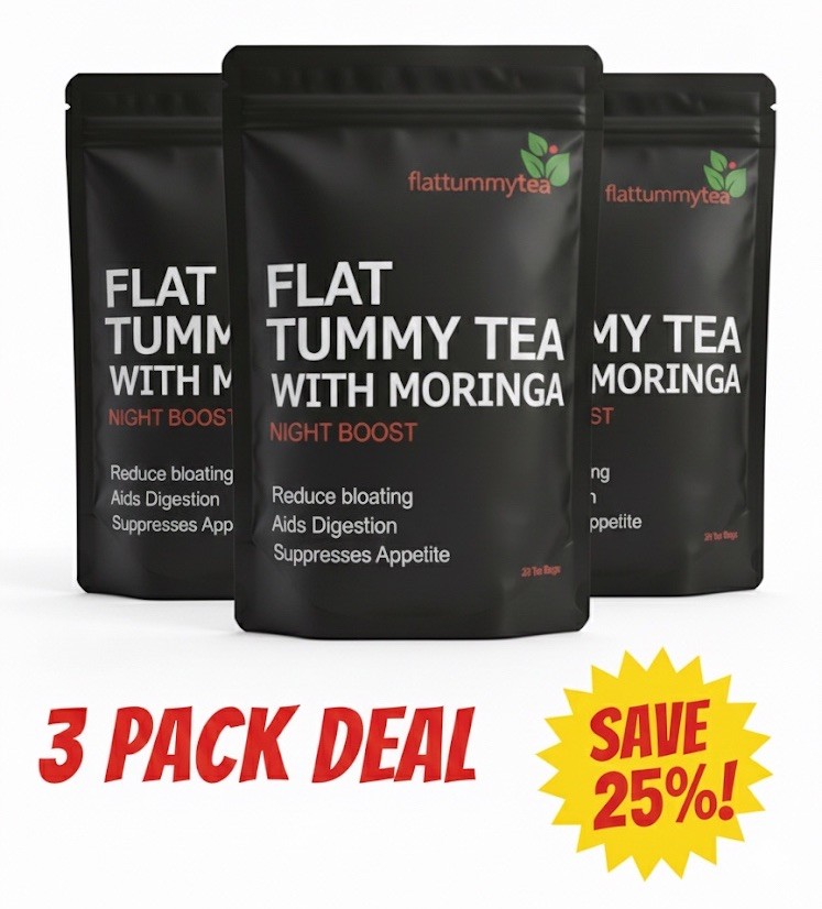 3-PACK Flat Tummy Tea With Moringa Night Boost 28 Tea Bags Slim Tea For Dieting