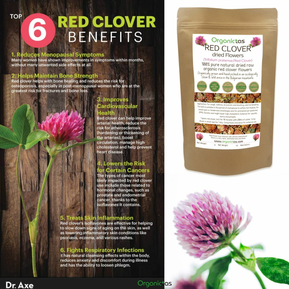 RED CLOVER Herbal Flower Tea (Trifolium Pratense) Premium Quality Organic 100 g