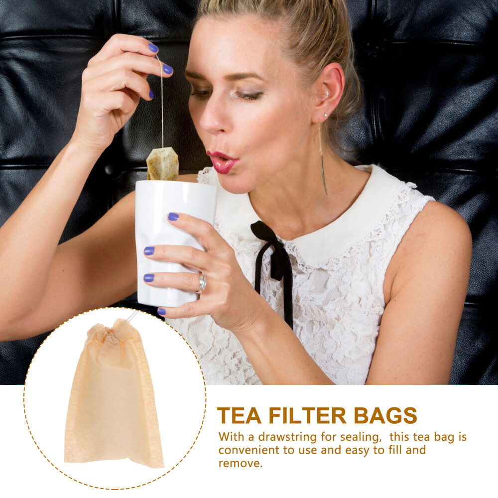 100PCS Drawstring Tea Bag Filter Paper Empty Tea Pouch Bags for Loose Leaf Tea
