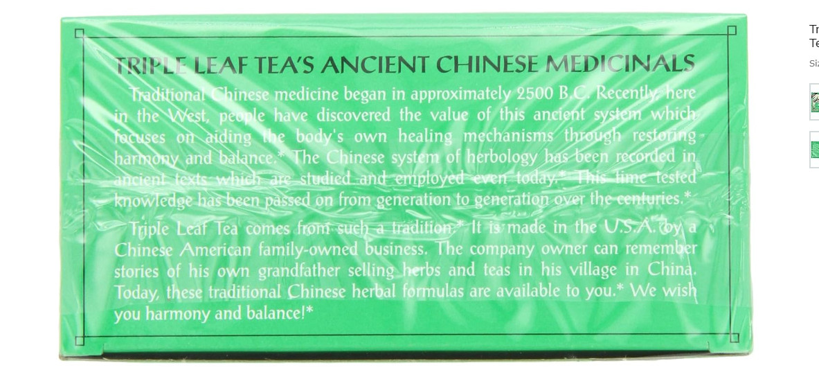 Triple Leaf Tea, Ultra Slim, 20 Tea Bags (Pack of 6)