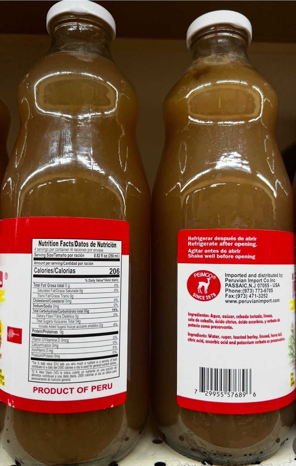 Emoliente Clasico Peru Food Con Linaza Classic Emollient With Flaxseed 32 Oz 2pk