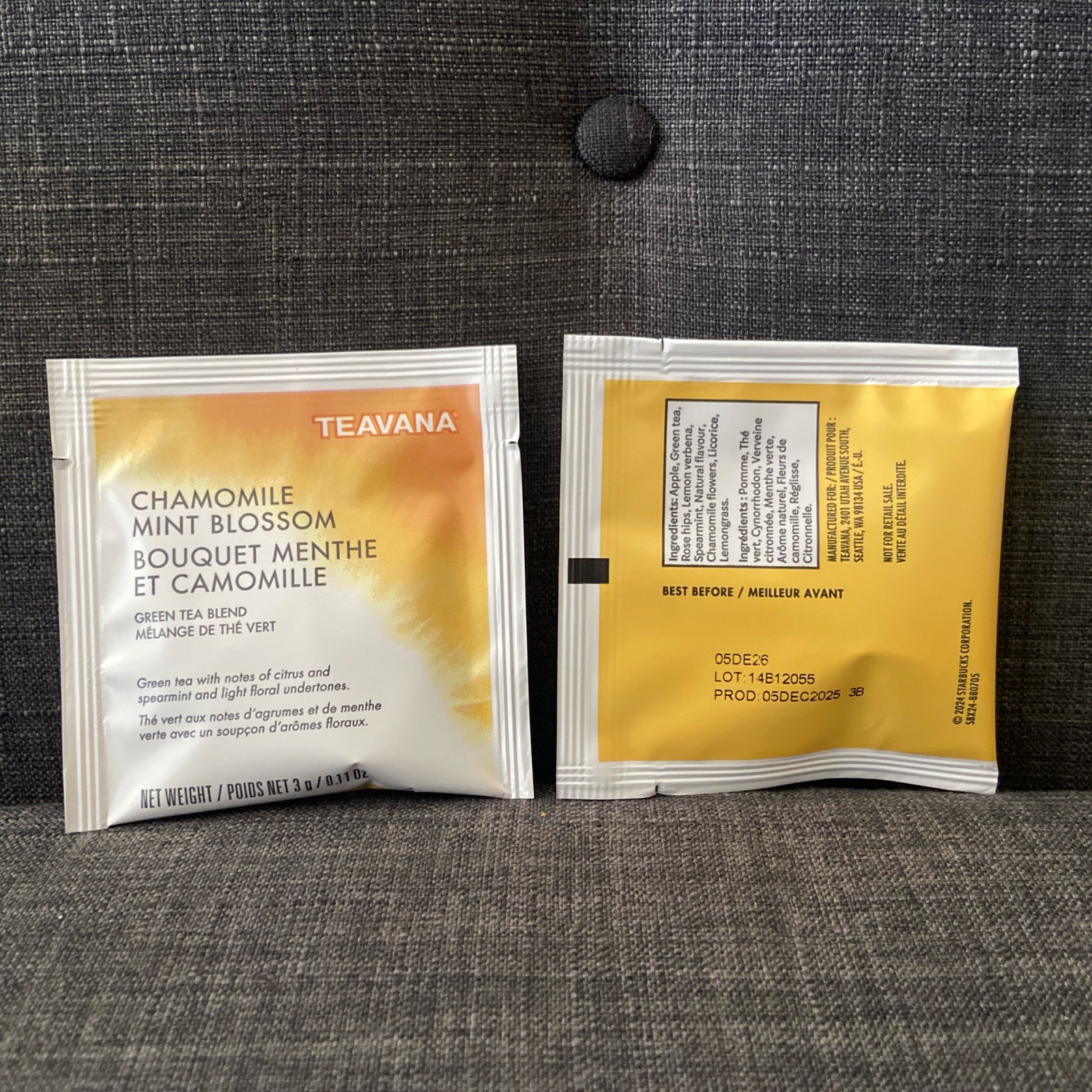 Starbucks Teavana Tea Sachets Chamomile Mint Blossom Herbal Pack of 40 sachets