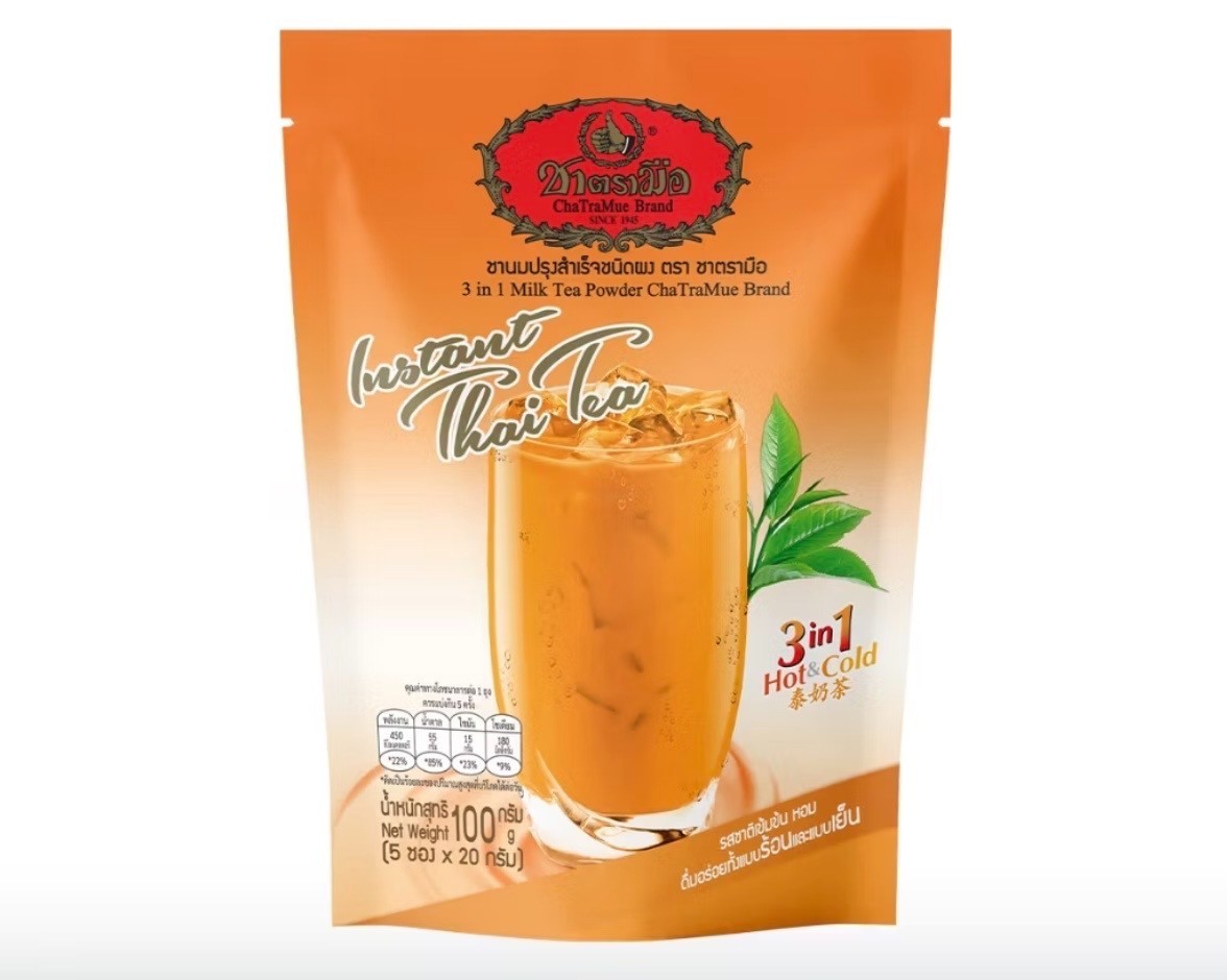 3 x Cha Tramue Brand  Instant 3 In1Thai Mix Milk Tea Powder 5 Sachets