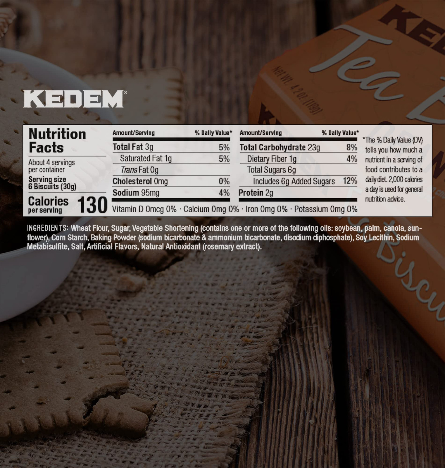 Kedem Tea Biscuits Classic Cookies Lightly Flavored Perfect for Coffee or Tea