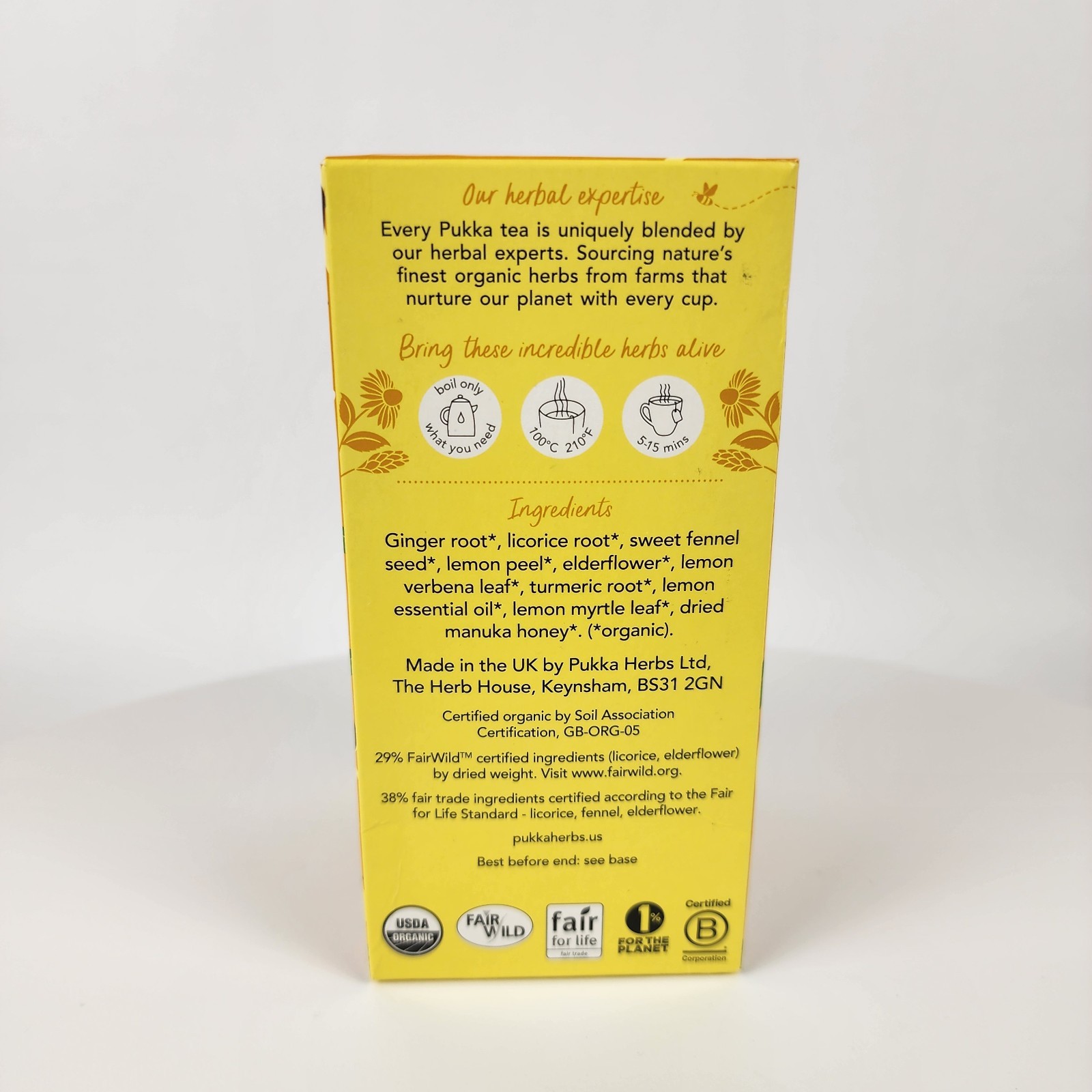 Pukka Lemon, Ginger & Manuka Honey Herbal Tea 20ct (4 Pack) Organic 80 Bags