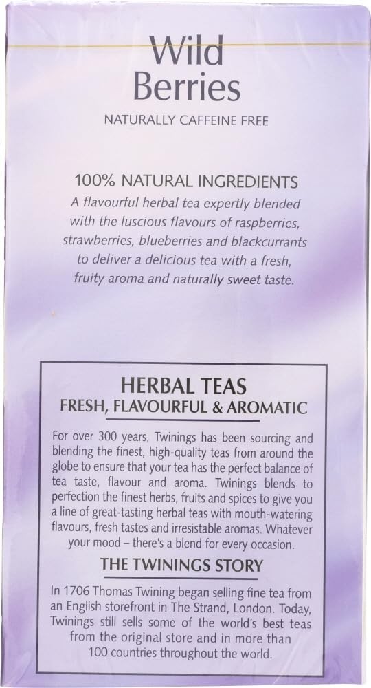 Twinings of London Wild Berries Herbal Tea Bags, 20 Count ( PACK OF 1 )