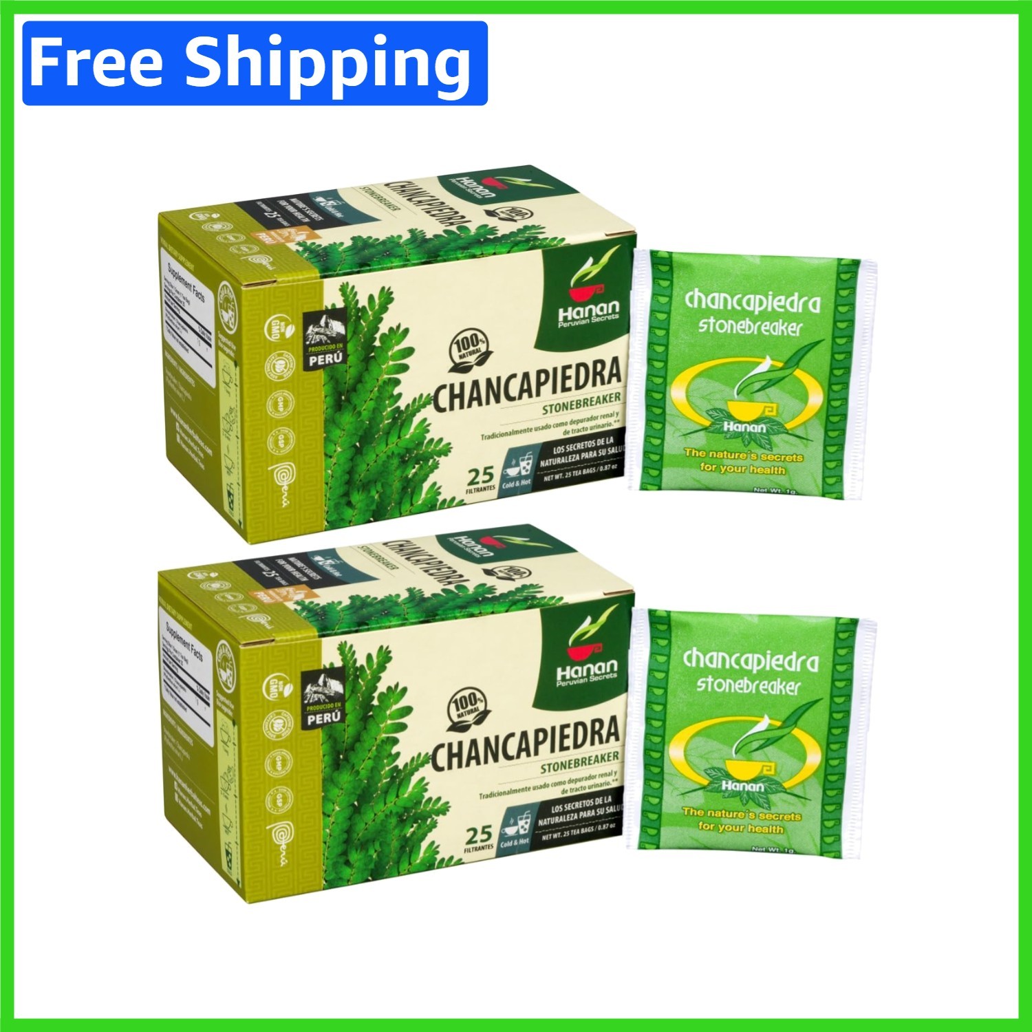 All-Natural Chanca Piedra Tea – 50 Teabags of Green Tea for Urinary Health