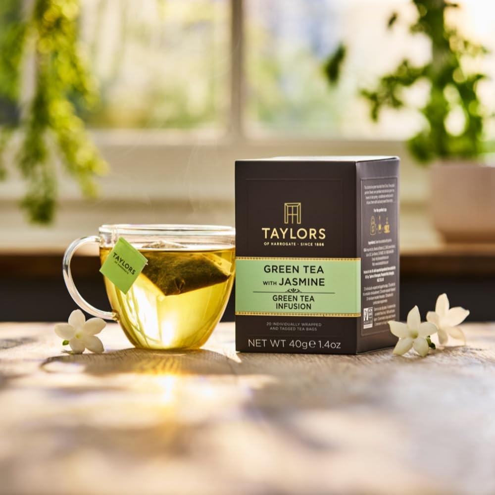 Taylors of Harrogate Green Tea with Jasmine, 20 Count (Pack 6)