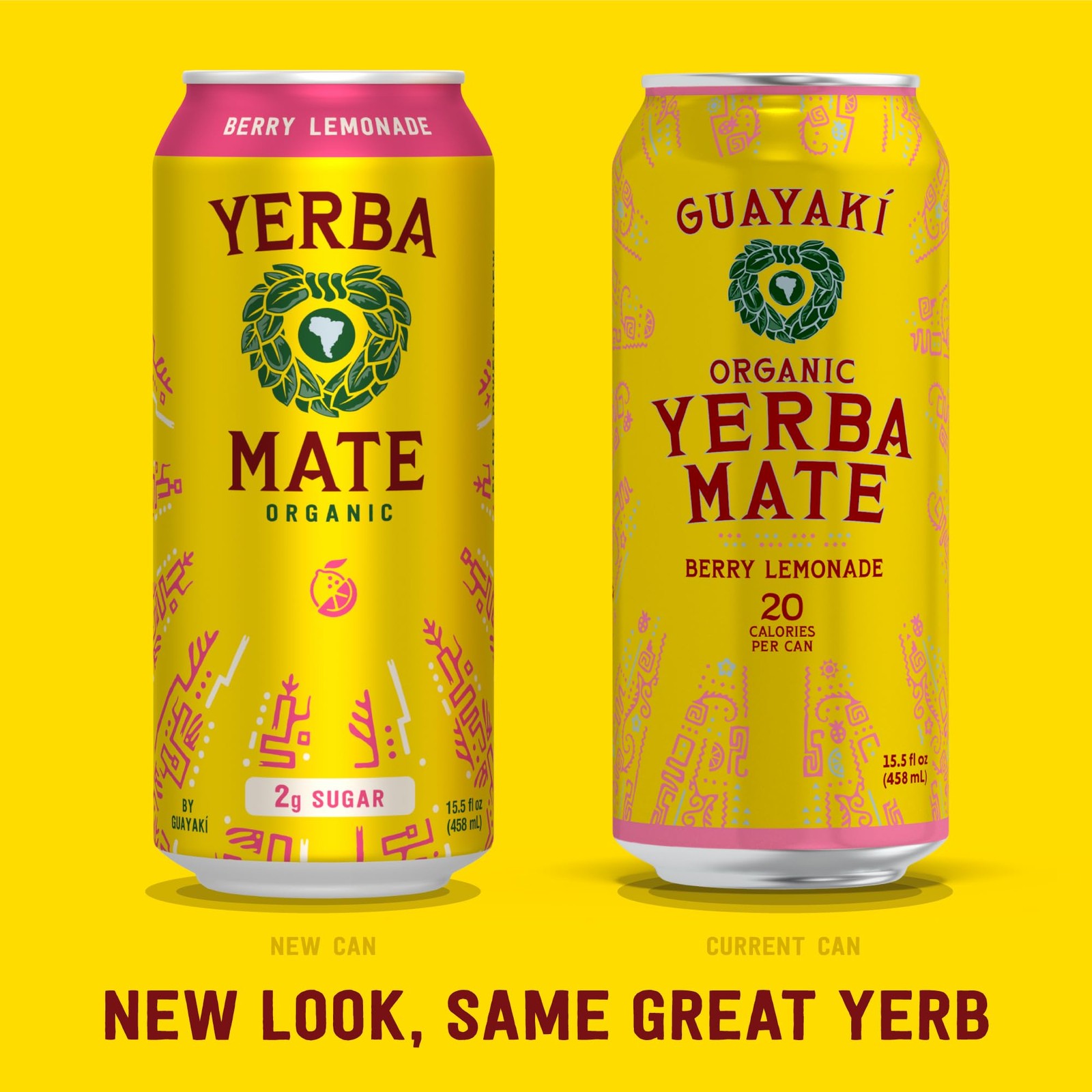 Yerba Madre Organic Yerba Mate Energy Drink Alternative Berry Lemonade Low Su…