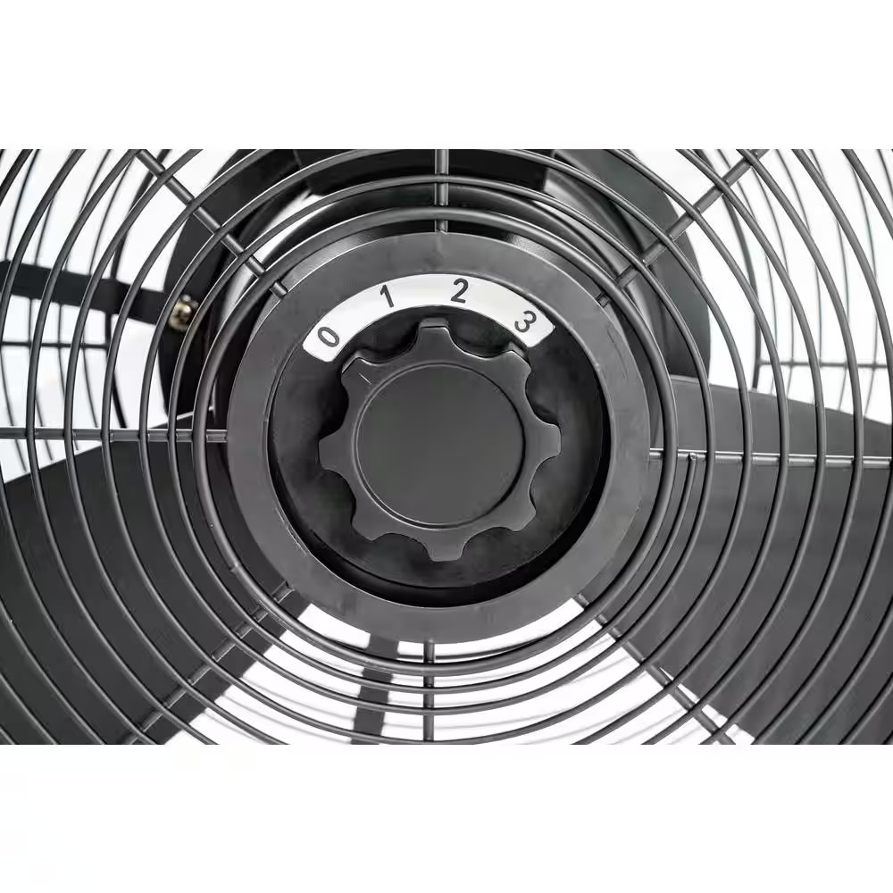 18″ Indoor/Wet Outdoor 3-Speed Portable Fan Matte Black w/ Hanging Hook