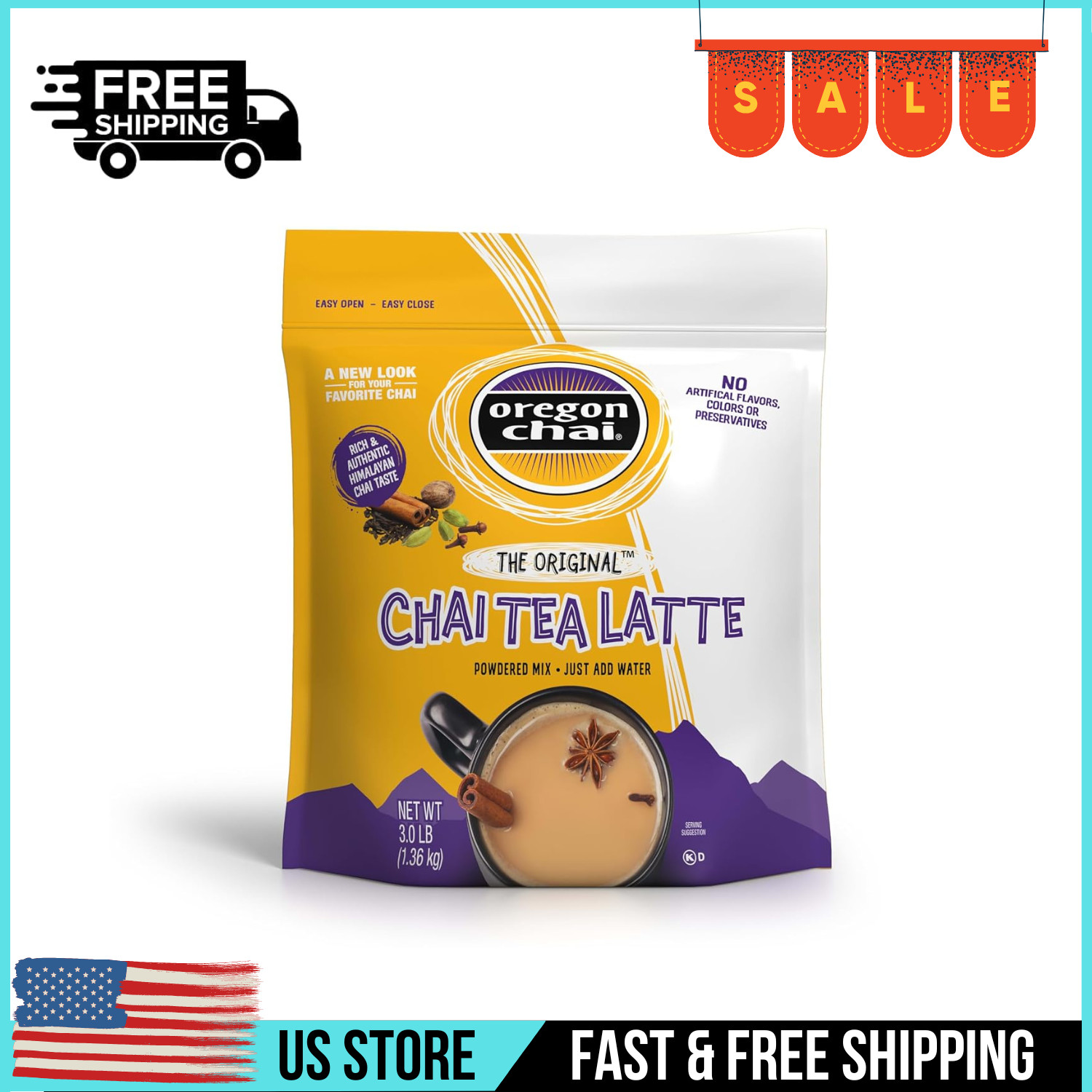 Oregon Chai Original Dry Chai Latte Mix, 3 Pound (Pack of 1)