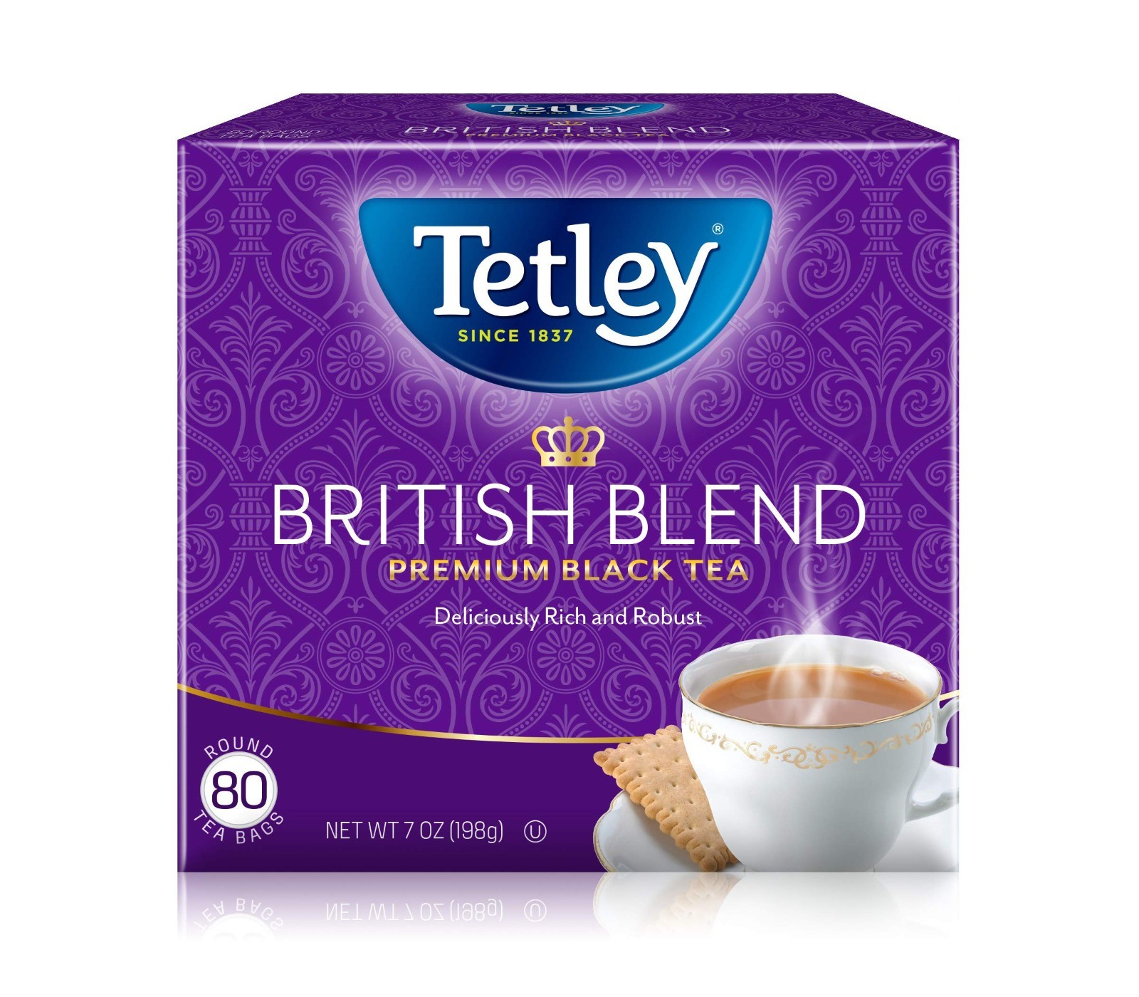 Premium British Black Tea Bags, Regular Strength, 80 Count, Pack of 12