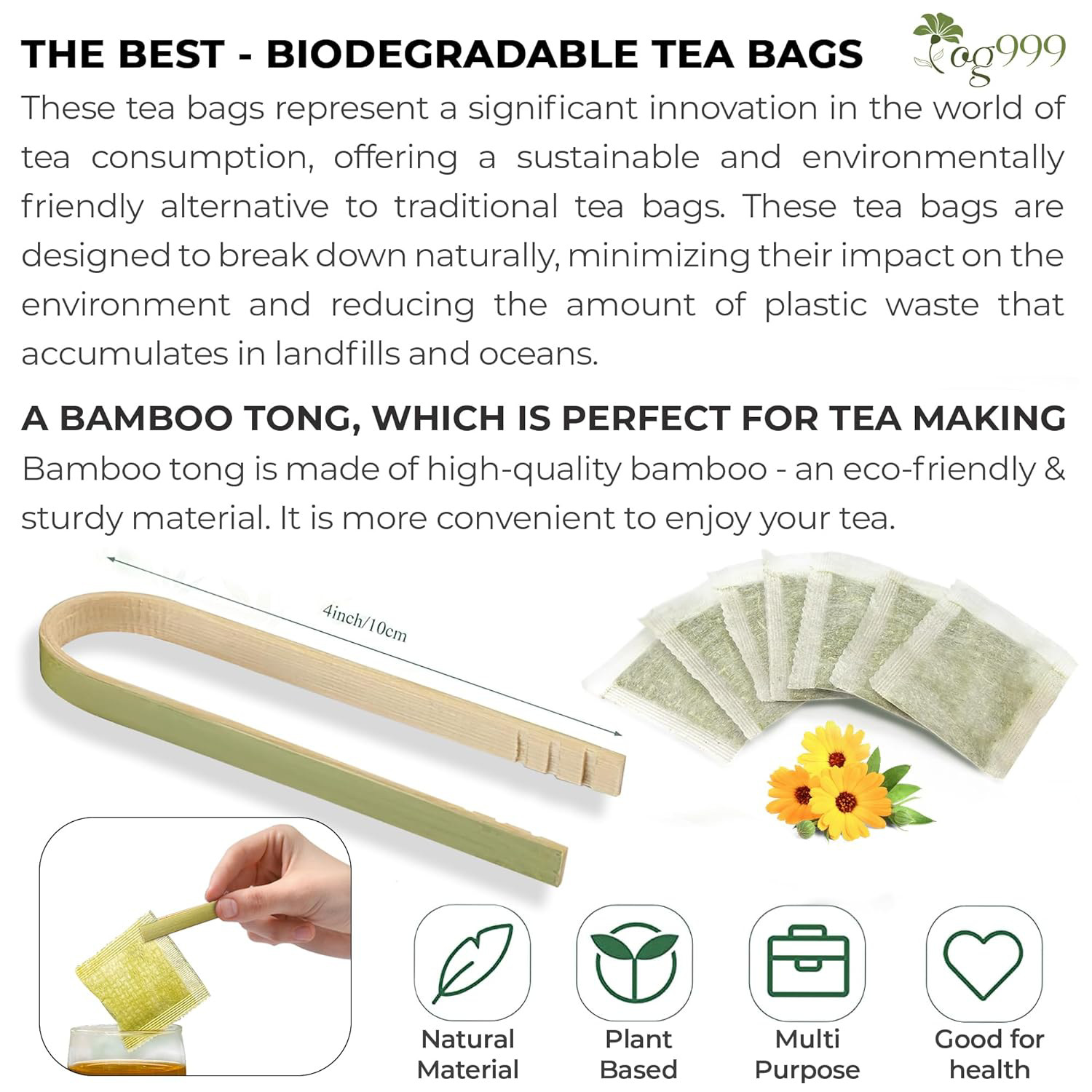 TOG999, 40 Thyme Leaf Tea Bags, 100% Natural & Pure Thyme Leaves. Loose Leaf No