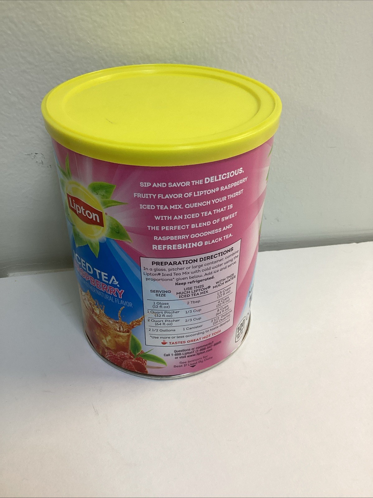 Lipton Iced Tea Raspberry Iced Tea Mix, Makes 10 Quarts NEW HTF Exp 03/05/26