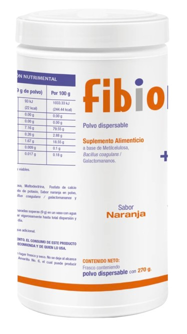Fibiomet: Digestive Support Powder, Dietary Supplement, Orange Flavor, 270g