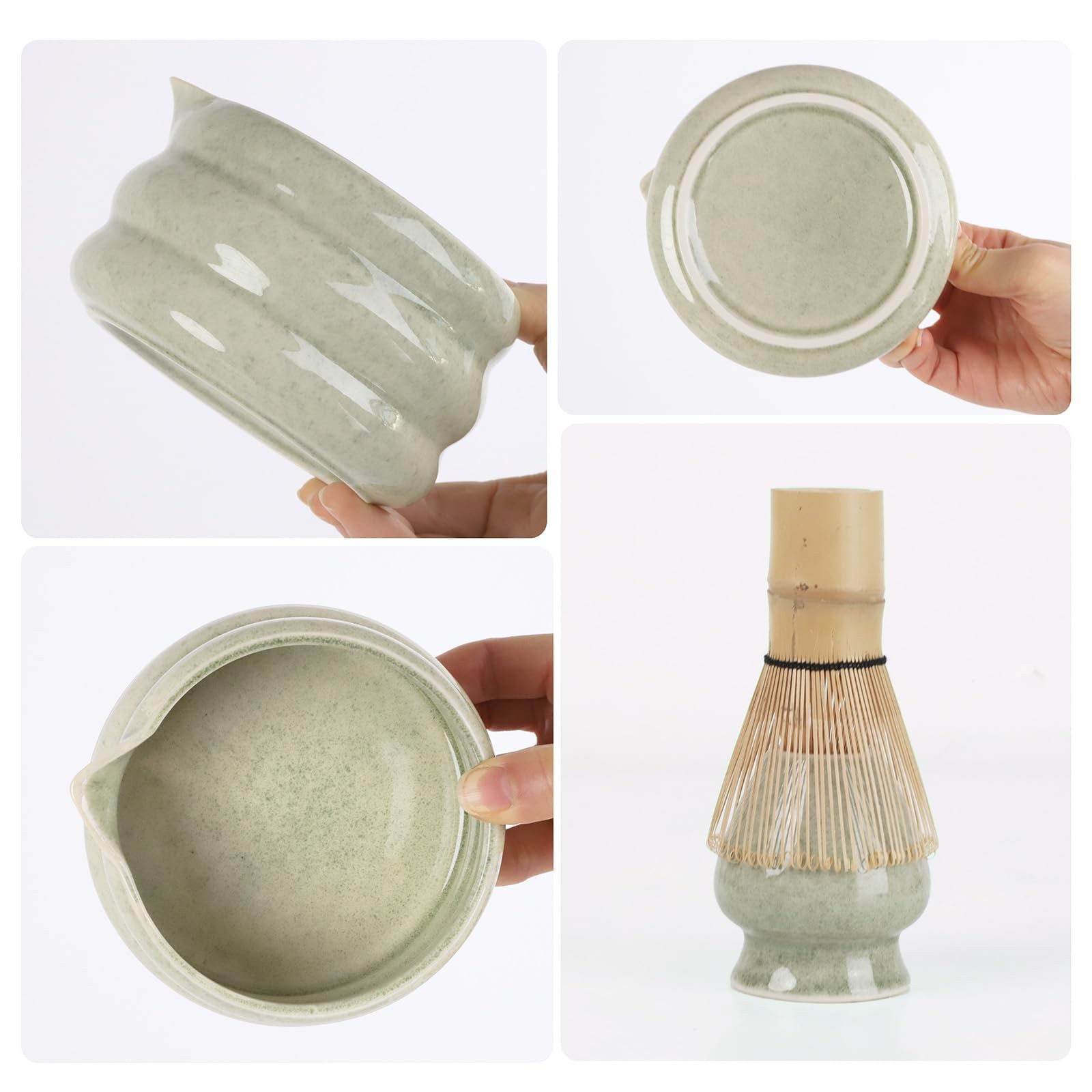 Complete Matcha Set – 7 Pcs Matcha Starter Kit with Bamboo Whisk, Ceramic Bow…