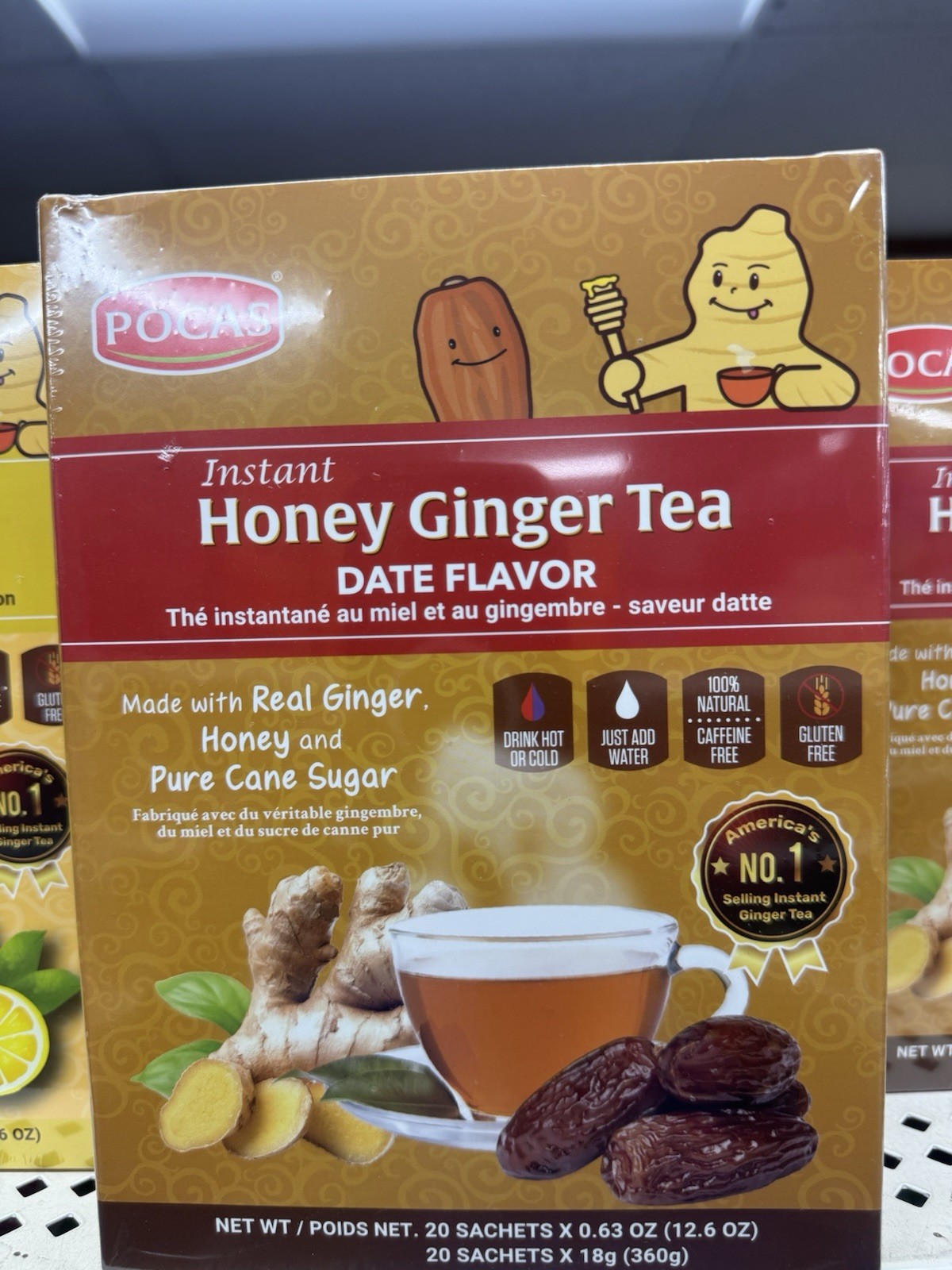 Pocas Honey Ginger Tea original Instant Honey Ginger Tea Made with Real Ginger