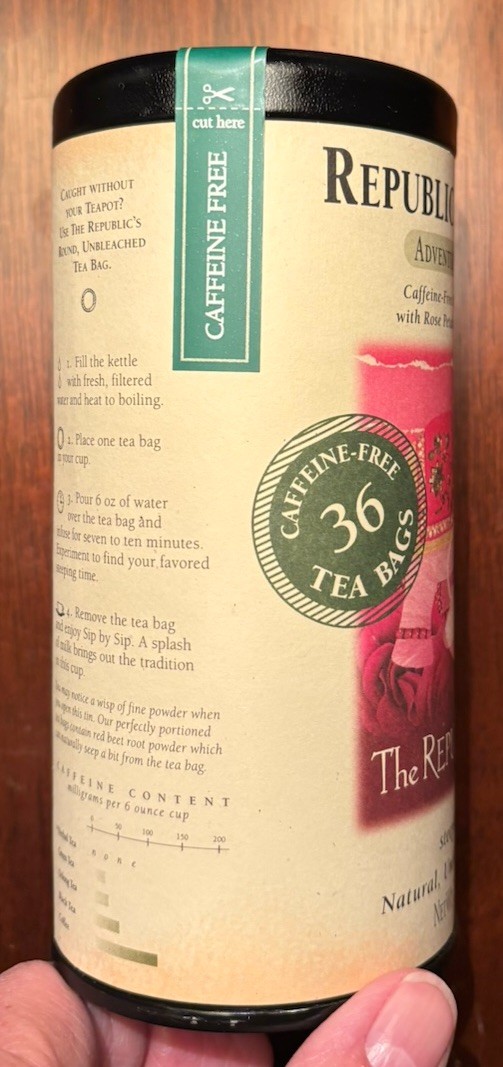 Republic Of Tea Pink Chai Herbal Tea Tin 36 Tea Bags Naturally No Caffeine Rose
