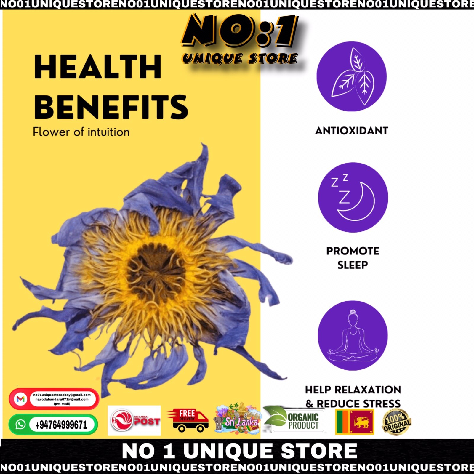 90g Organic Dried Blue Lotus Whole Flower For Herbal Tea Nymphaea Caerulea New