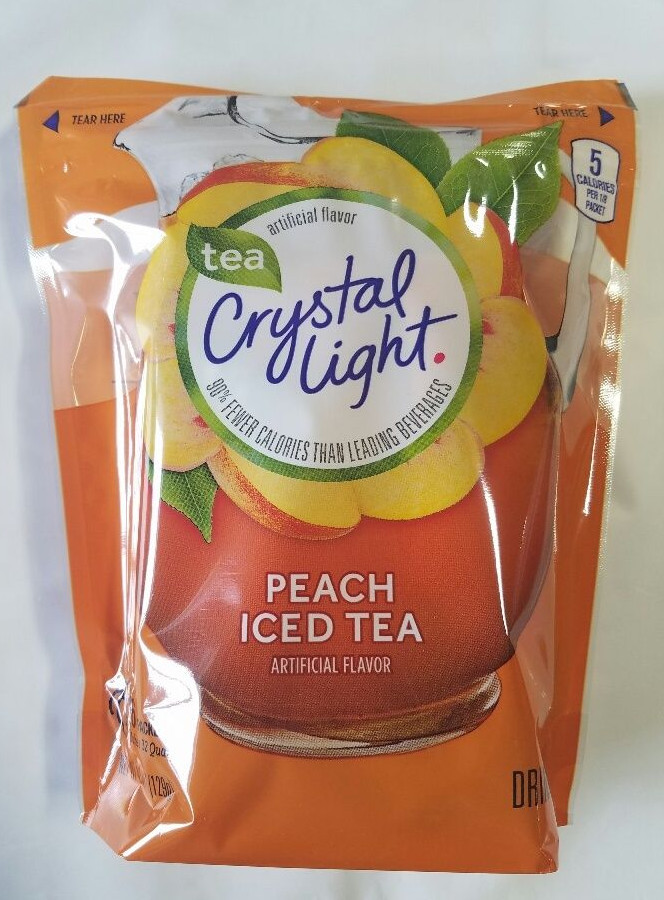 Crystal Light PEACH Iced Tea Drink mix – 2 quart Pitcher Packs – makes 32 qts