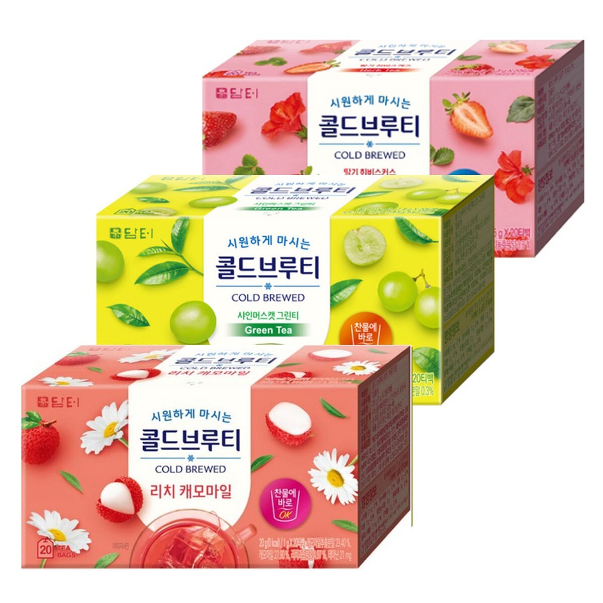 KOR Damtuh Cold Brewed Strawberry + Lychee + Shine musket 60 Tea bag Fr Shipping