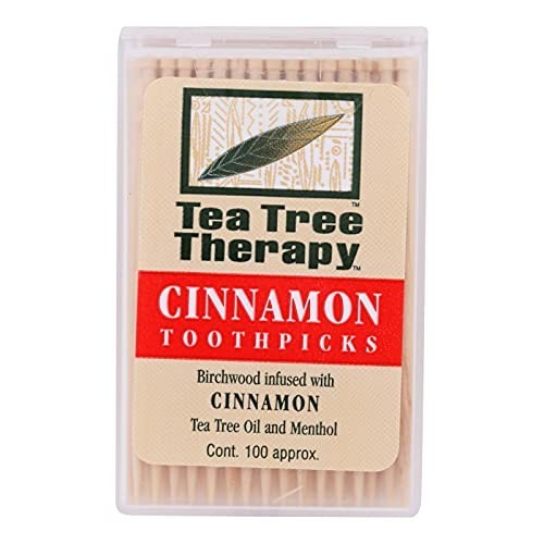 Cinnamon Tea Tree Toothpicks – 100 Count, 12 Pack, Natural Oral Care, Fresh Brea