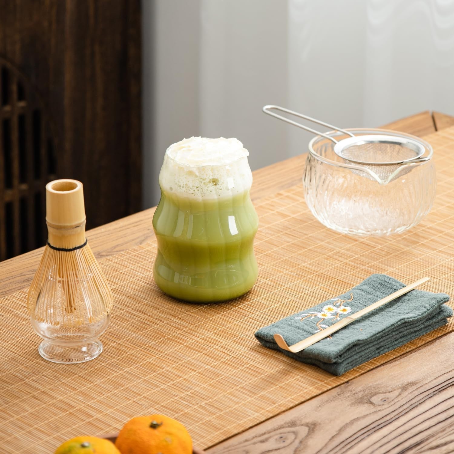 7pcs Japanese Matcha Tea Set Matcha Kit With Matcha Bowl with Pouring Spout Ma