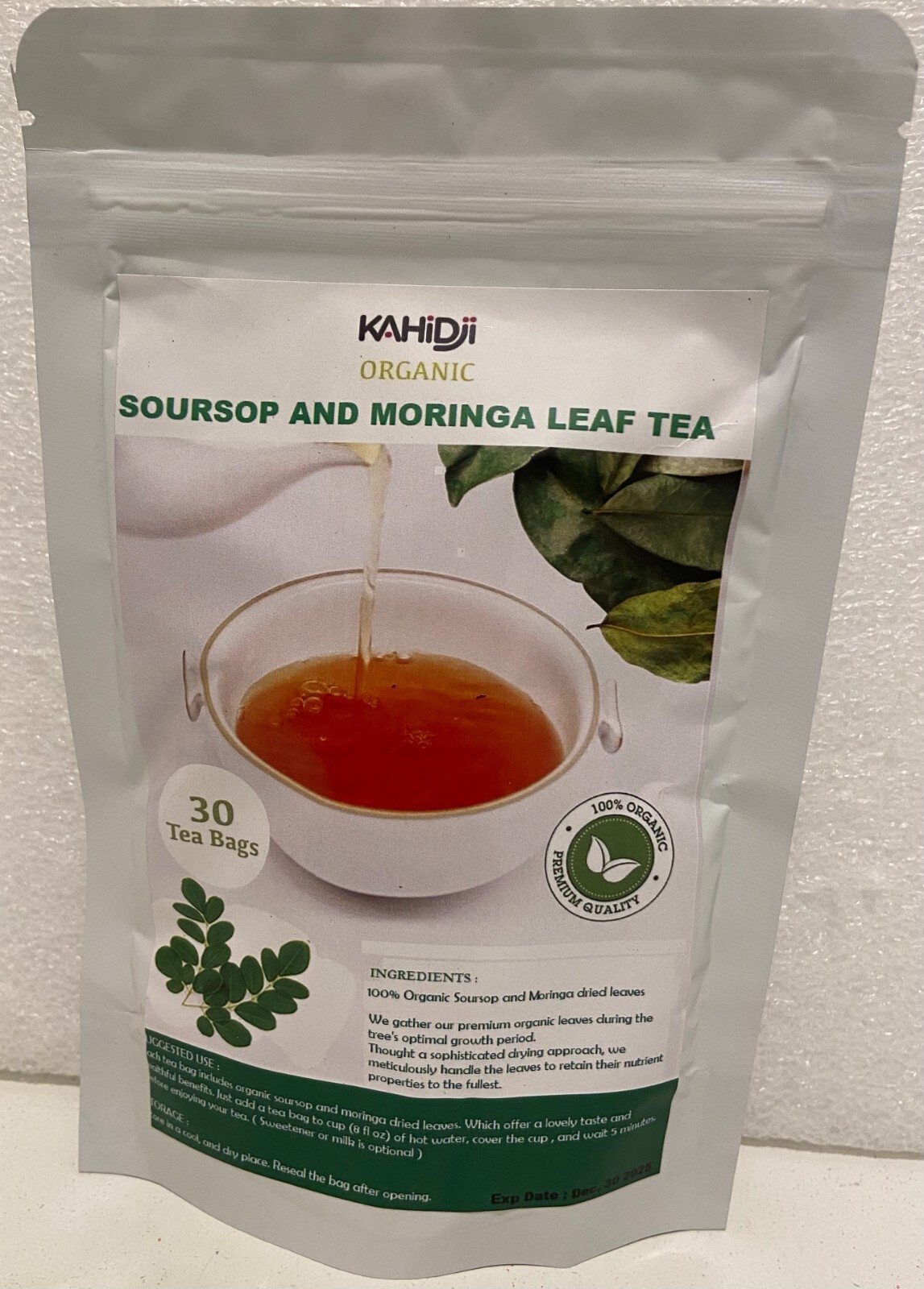 Organic Soursop & Moringa 100% Pure Leaves Tea 30 bags