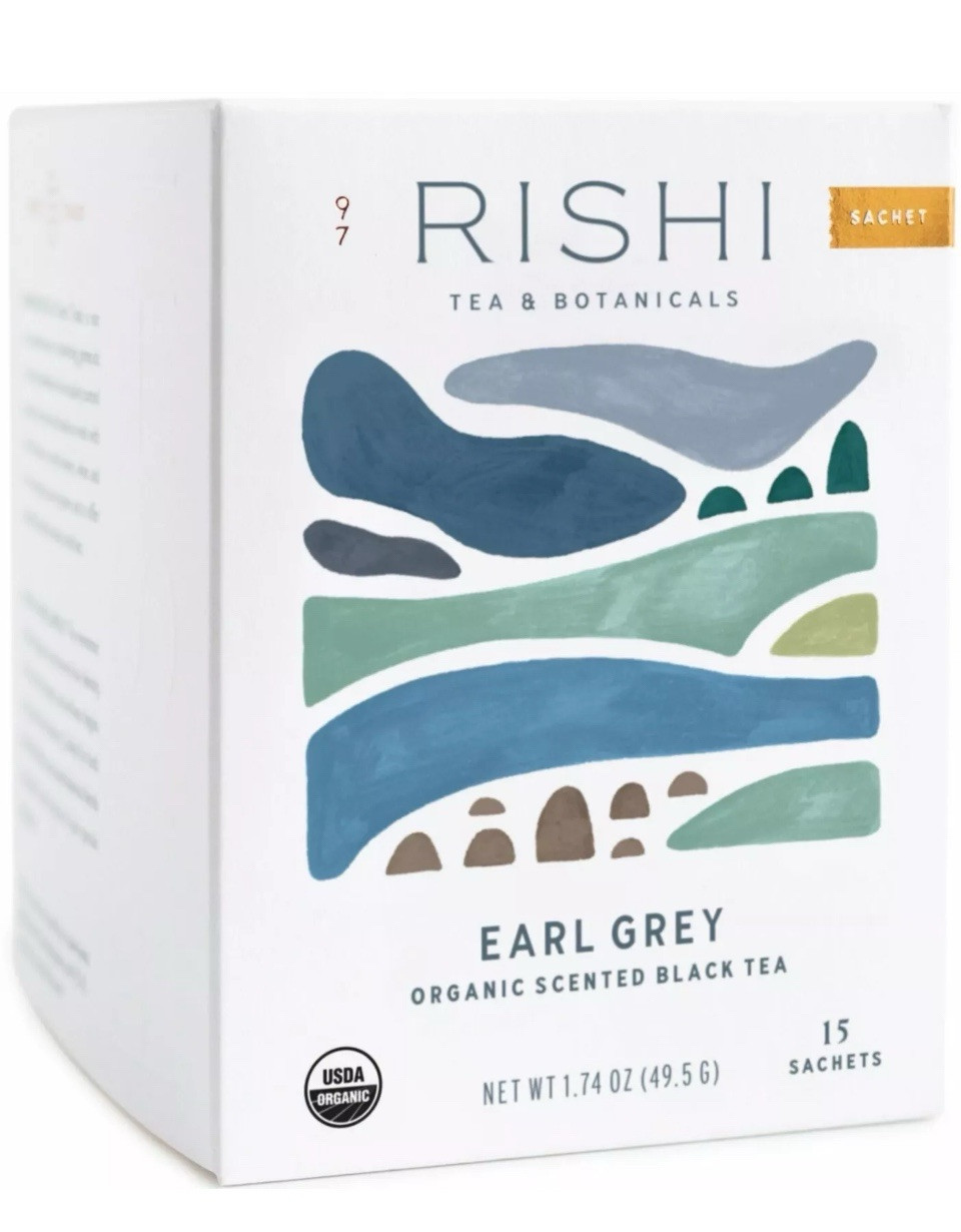 6 Pack Case Rishi Tea Earl Grey Tea – 15 sachets Per Box 90 Total BEST BY 06/26