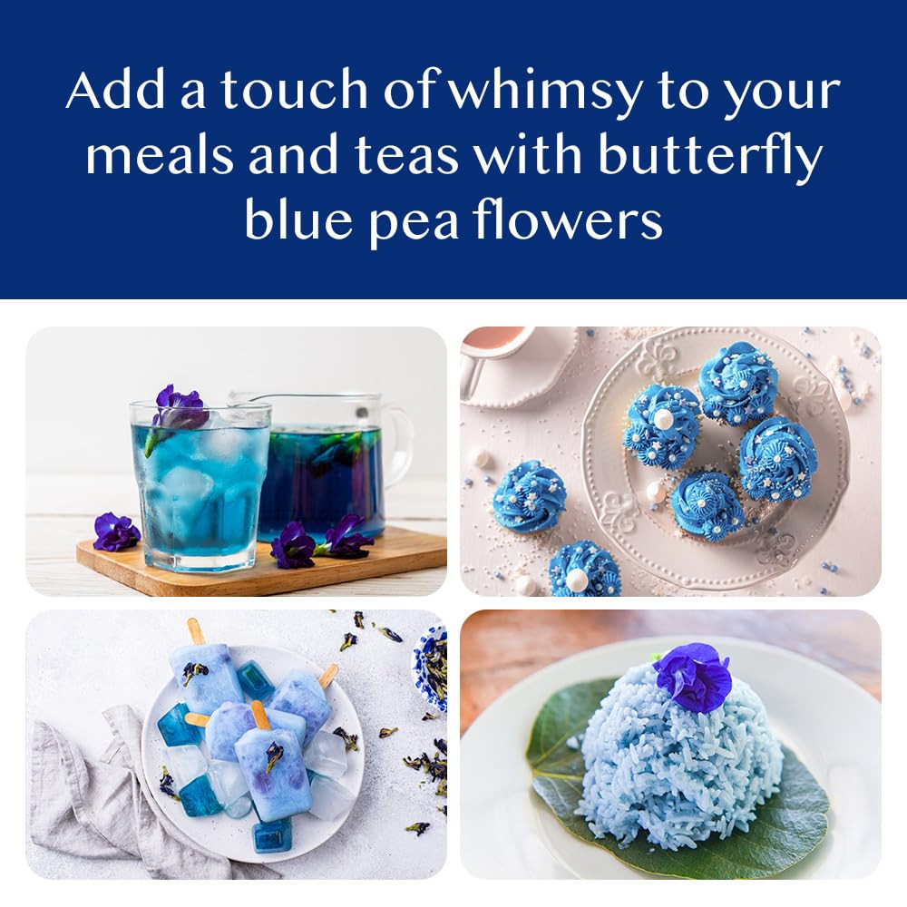 , Butterfly Pea Flower Tea (1.76Oz) 100+ Cups | Delicate & Earthy | Vacuum Seale