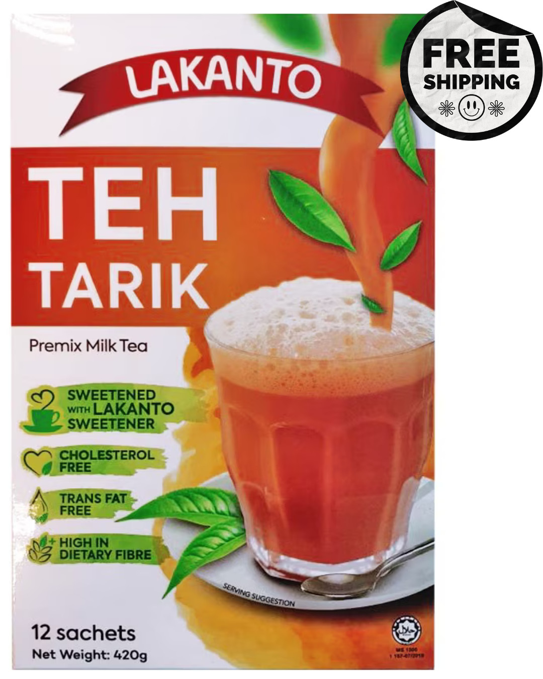 Lakanto Instant Low GI Teh Tarik (12 x 35g sachets) A Healthy Choice