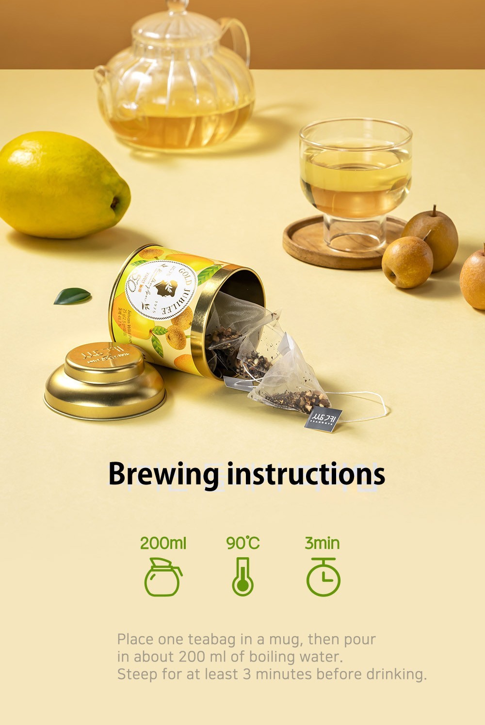 Korean Wild Pear Tea 10 Bags | Jirisan Blend with Quince | Ssanggye