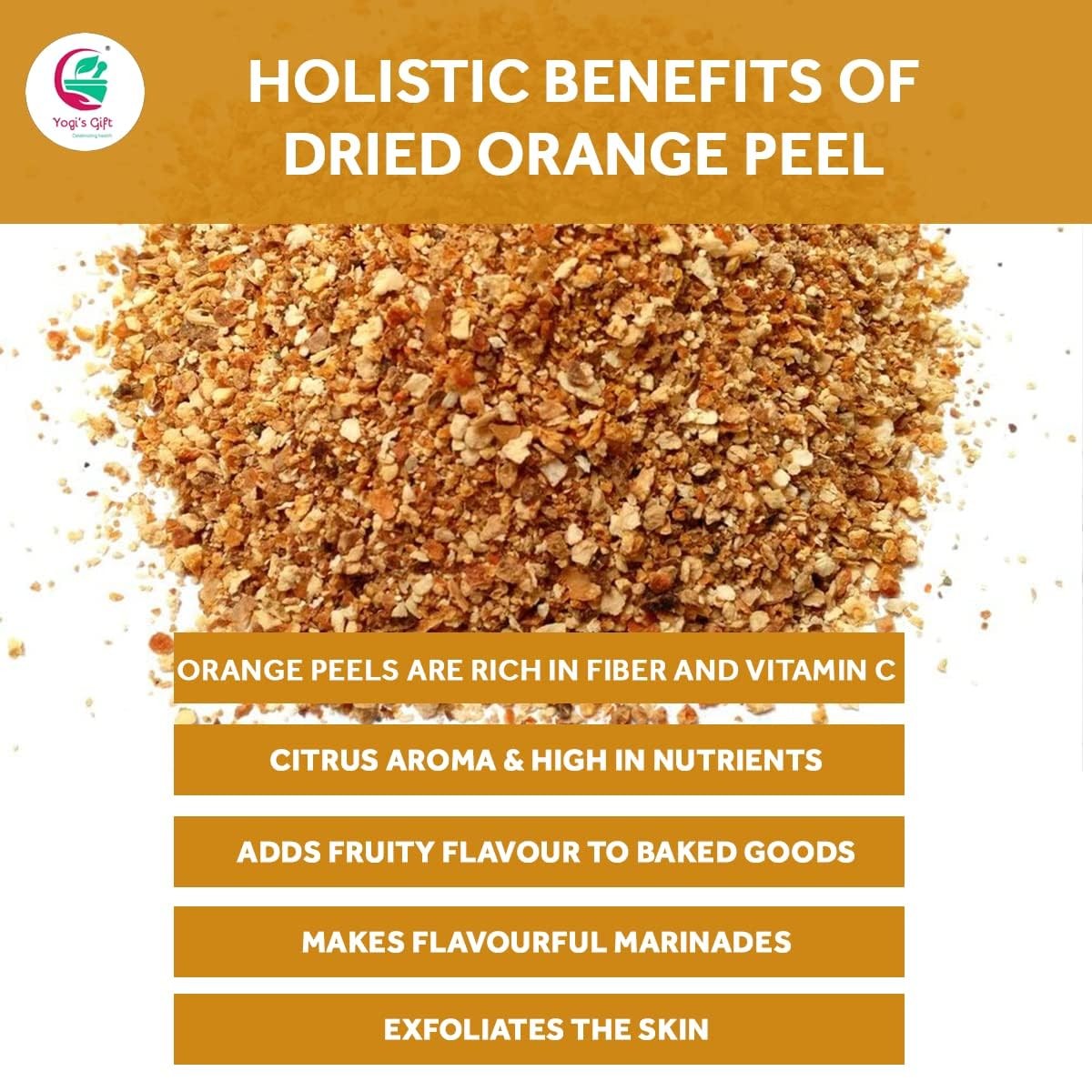 Dried Orange Peel 4 oz | Rich Citrus Aroma and Flavour | Small Granules | Per…