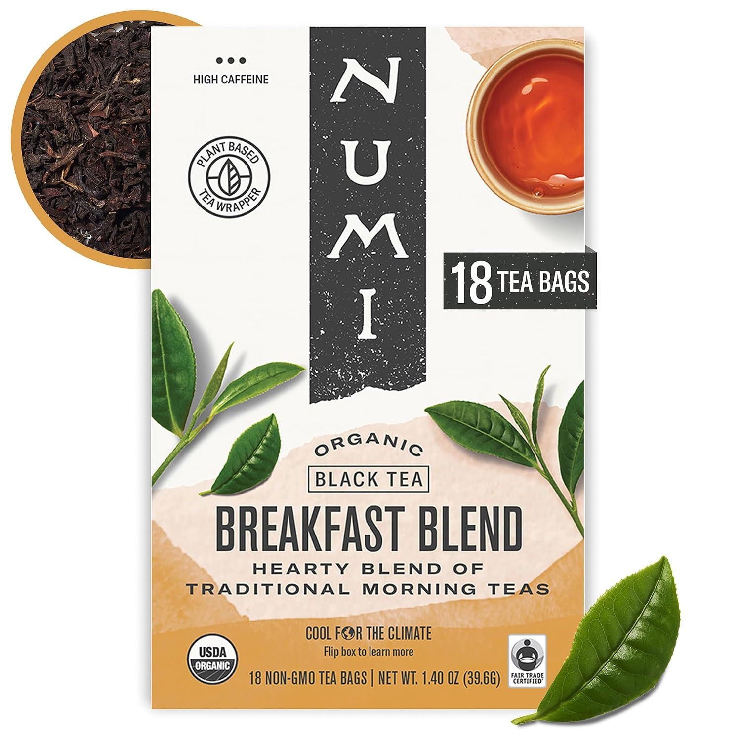 Numi Organic Aged Earl Grey Tea | 100 Black Tea Bags | Assam Black Tea with Real