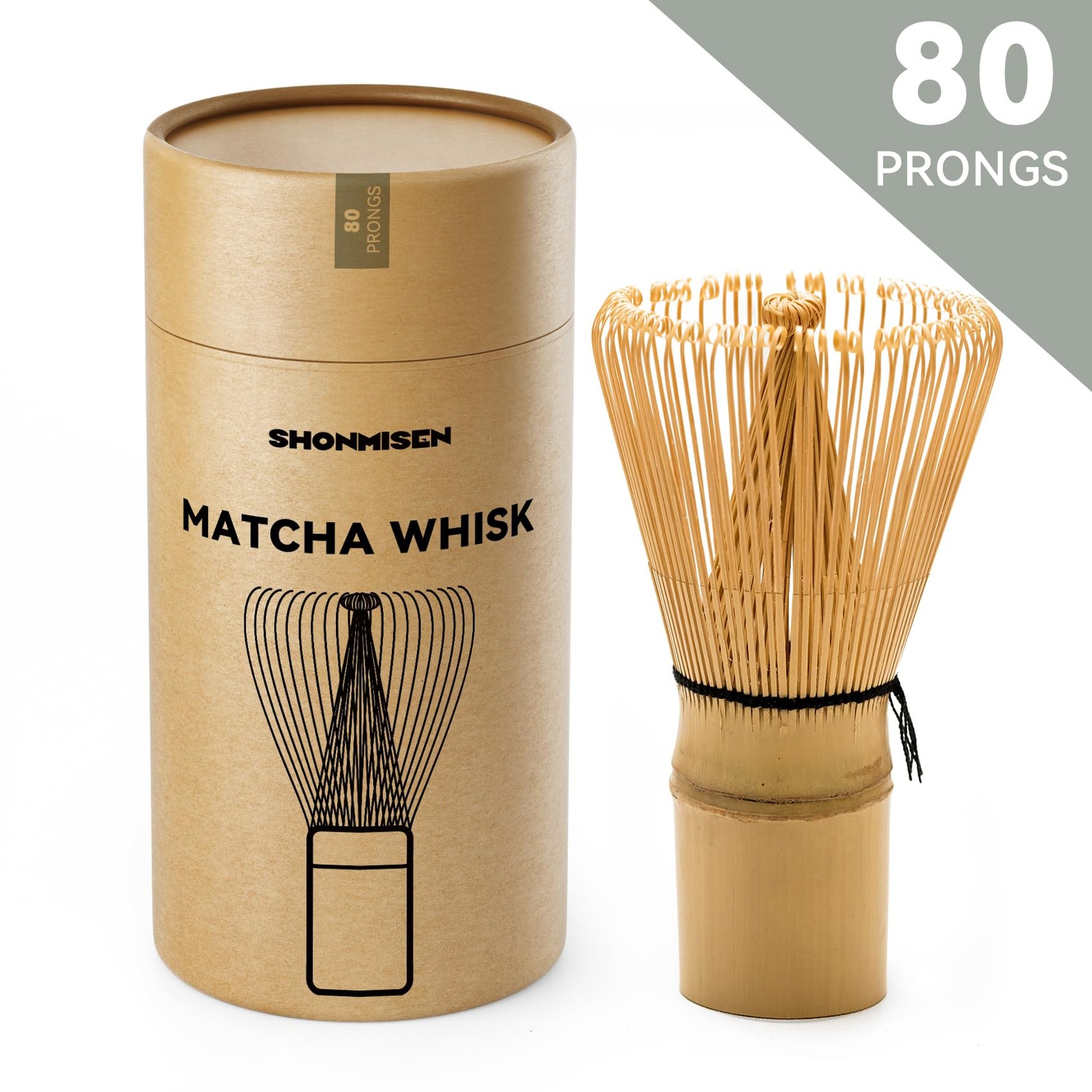 Bamboo Matcha Whisk 80/100/120 Prong, Traditional Japanese Chasen Matcha Stirrer