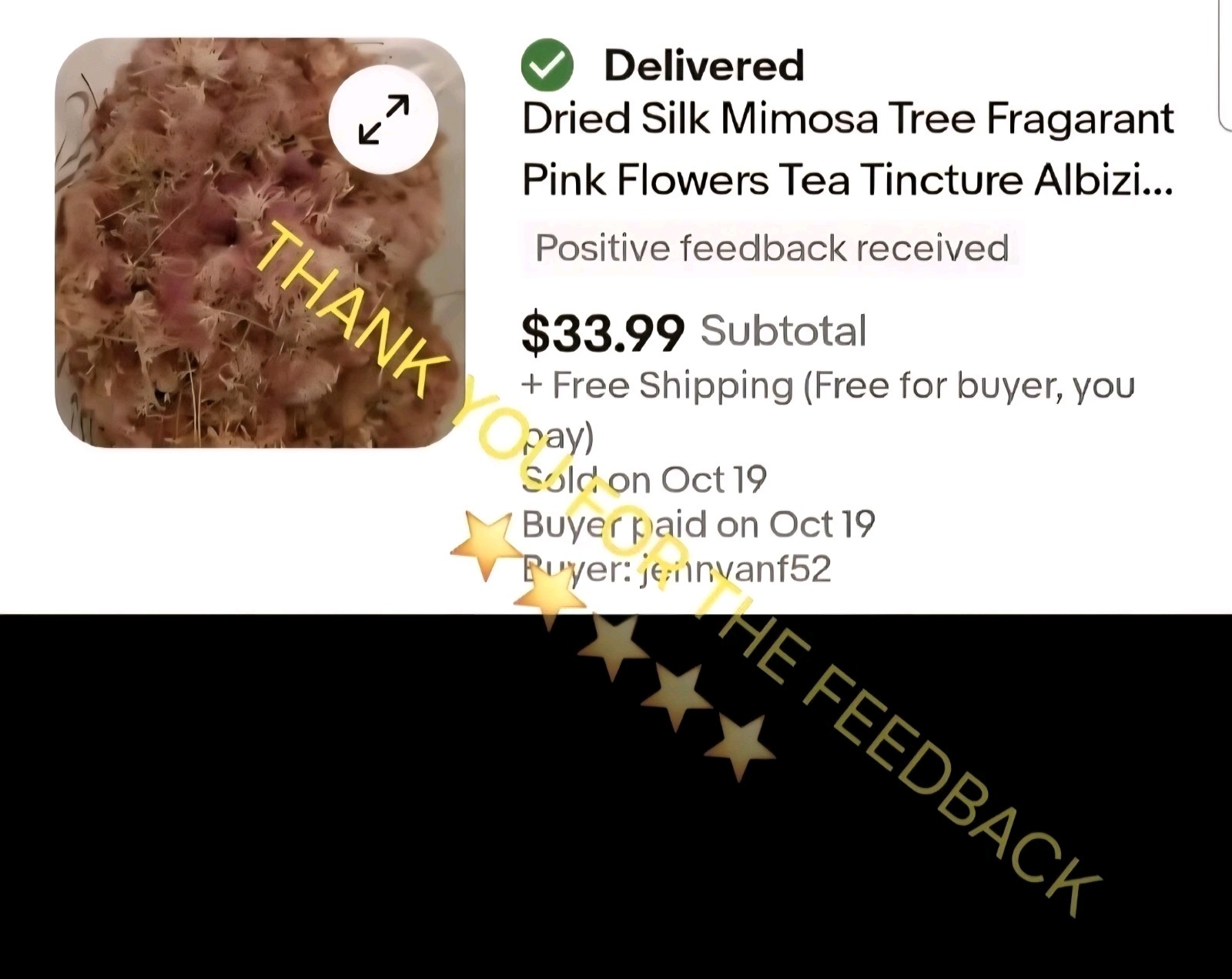 Dried Mimosa Silk Tree Flowers Edible Tea Herb Albizia Julibrissin Calming