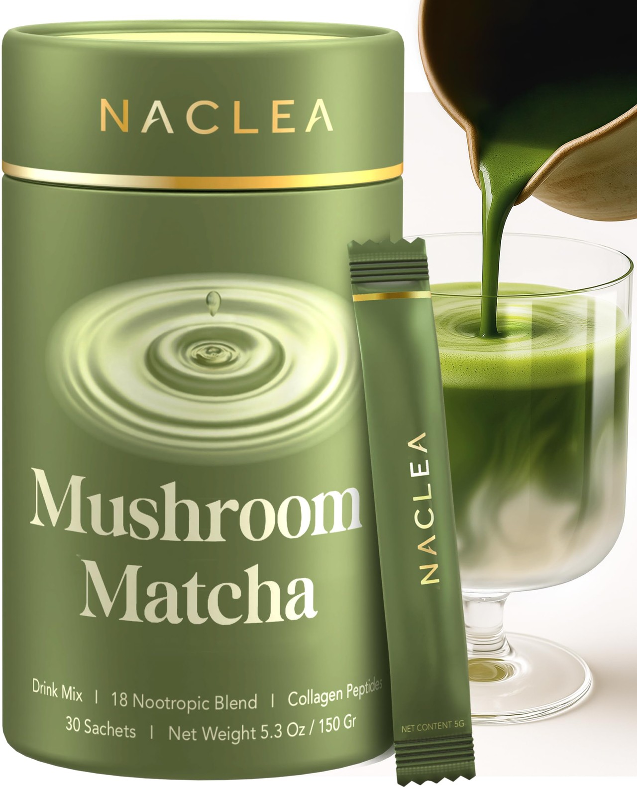 Mushroom Matcha Powder – Sugar-Free Japanese Ceremonial Green Tea with Superf…