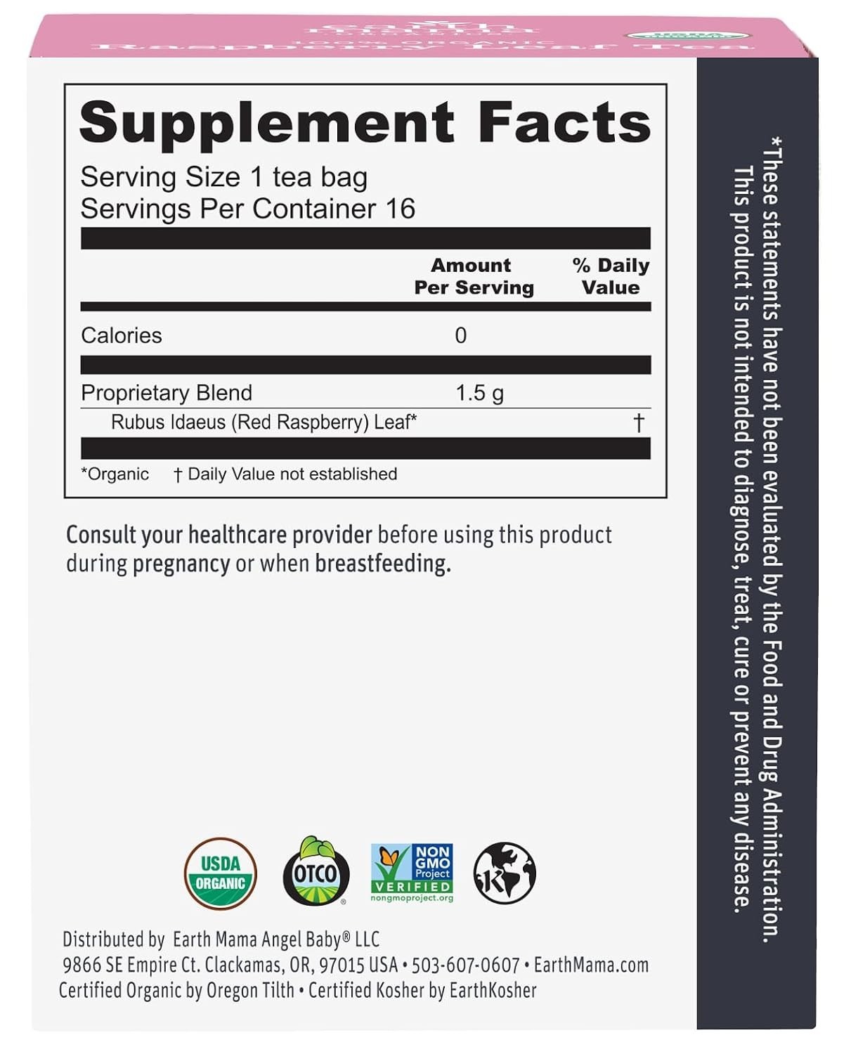 32 Count Organic Raspberry Leaf Tea for Pregnancy & Postpartum Care | Non-GMO