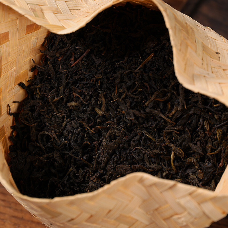 500g Hunan Anhua Dark Tea Tian Jian Natural Herbal Loose Leaf Bamboo Basket